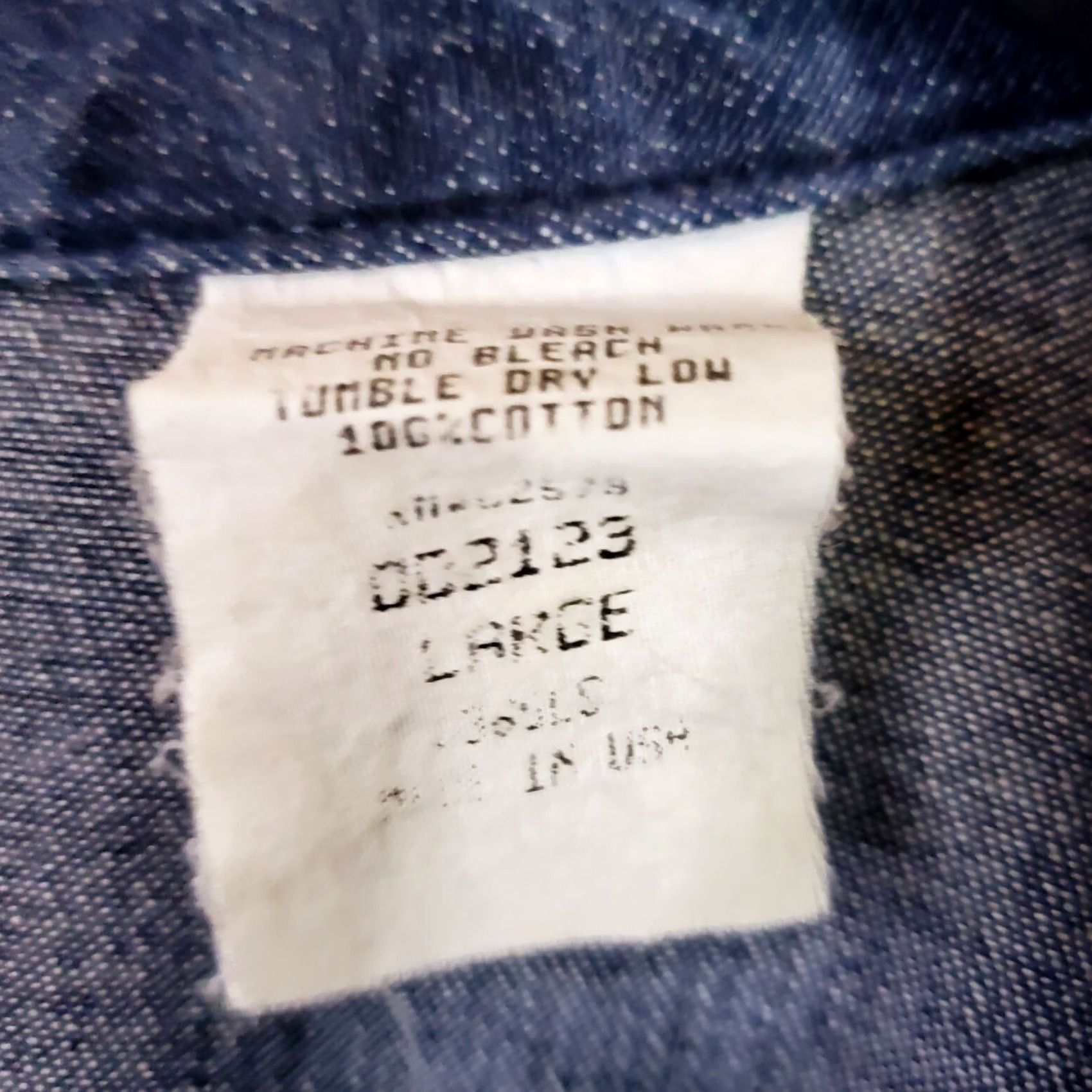 Denime Blue Denim Pearl Snap Shirt L Long Sleeve Pocket Work Casual Farm Cowboy Men's Size US L / EU 52-54 / 3 - 7 Thumbnail