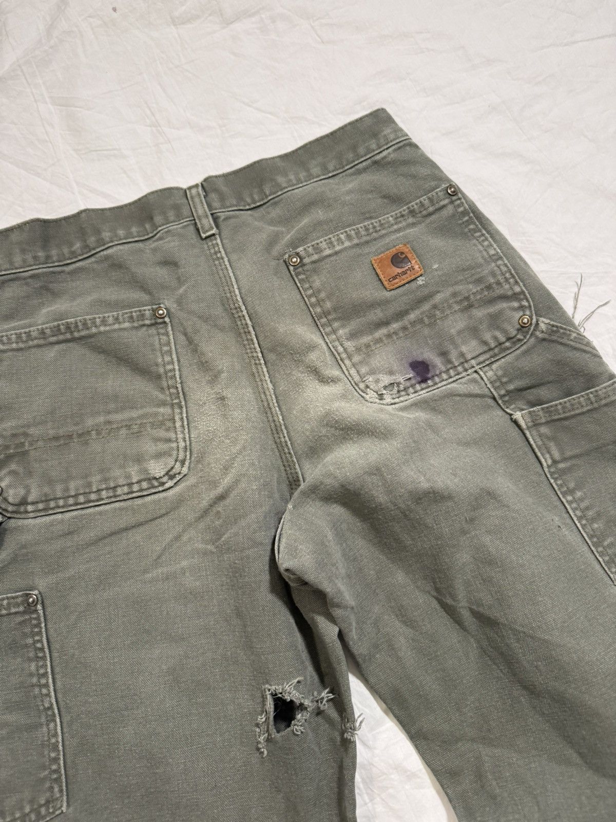 Carhartt Vintage Thrashed And Faded ERD Style Carhartt Double Knees Size US 30 / EU 46 - 8 Thumbnail