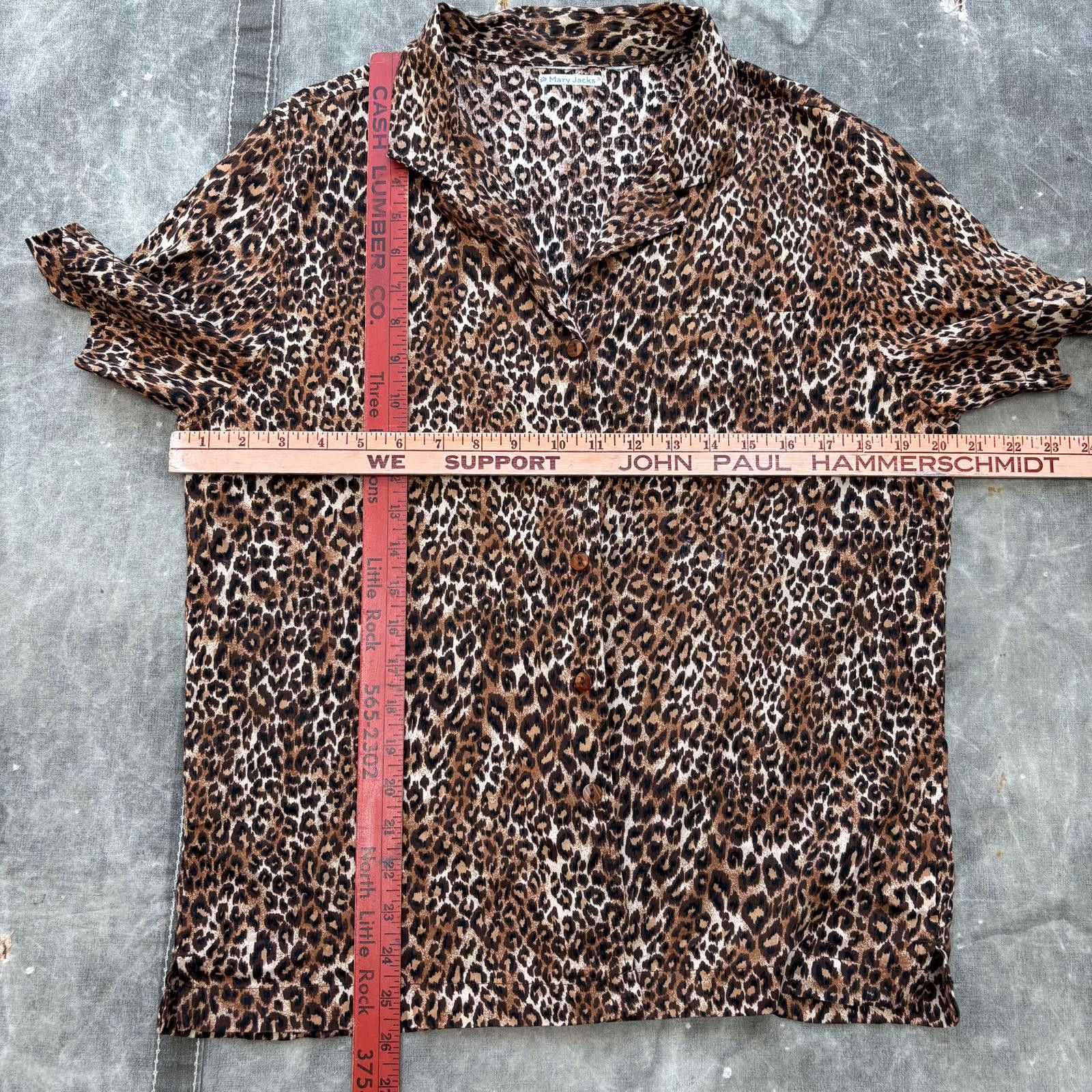 Vintage Vintage 90s Y2K Unique AOP Leopard Print Button Up Blouse Size L / US 10 / IT 46 - 3 Thumbnail