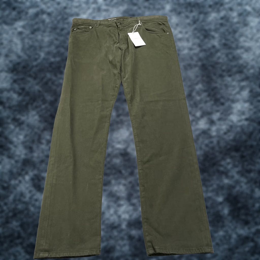 Vintage AG Adriano Goldschmied Jeans Mens 38x34 Green Tellis Modern Slim Sateen Stretch Tapered ZIP Pockets Cotton Blend Satin Logo Vintage No N/A Size US 38 / EU 54 - 1 Thumbnail