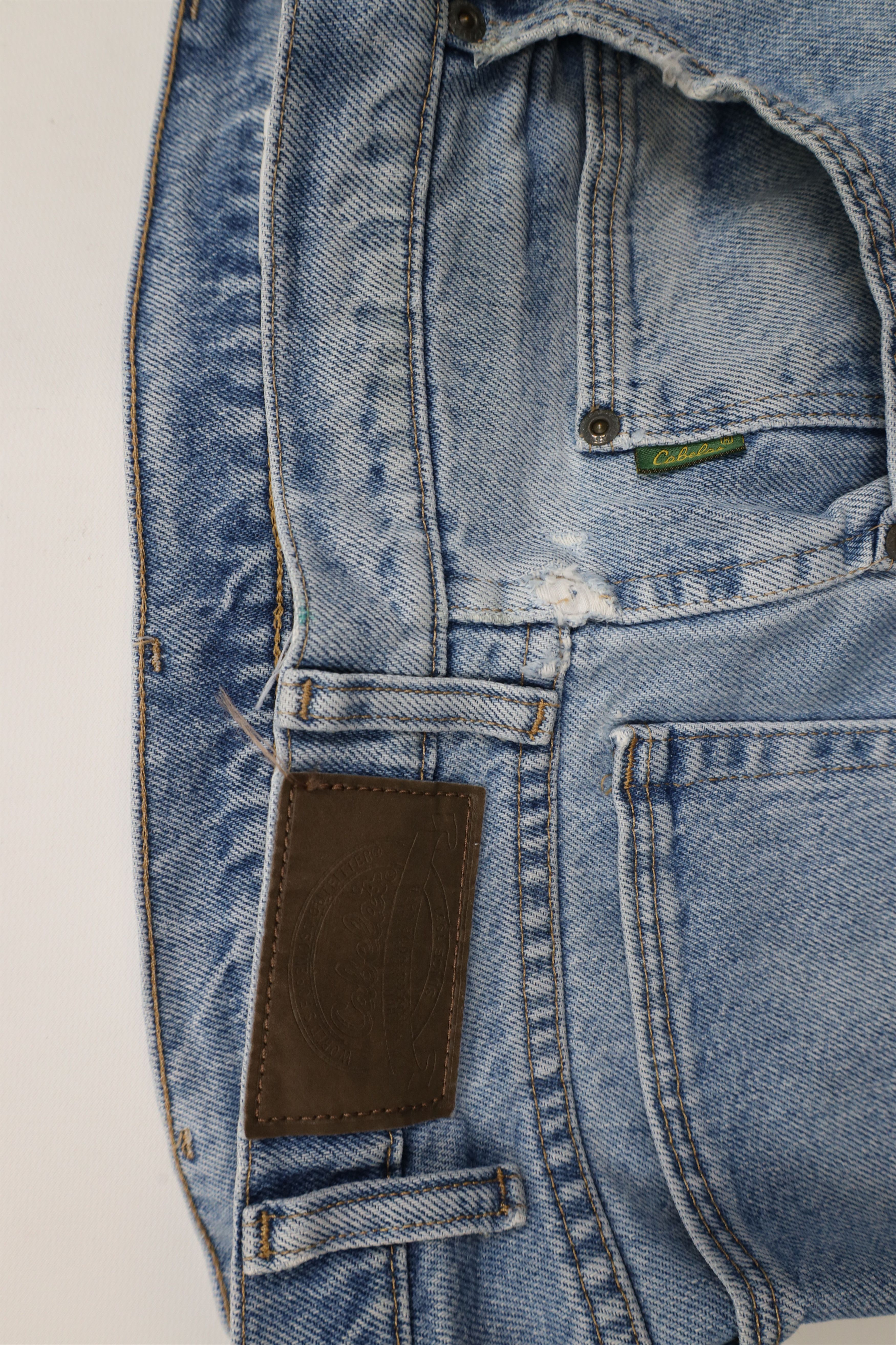 Cabelas × Vintage Vintage 90s Cabelas Spell Out Straight Leg Denim Jeans Blue Size US 34 / EU 50 - 11 Thumbnail