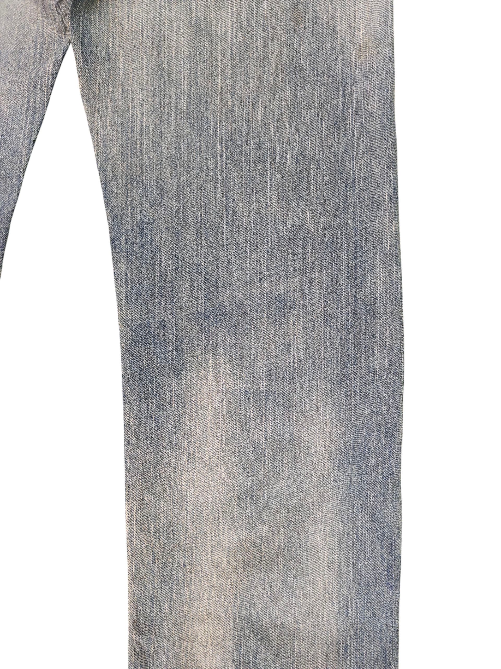 Comme des Garcons × Undercover Vintage Edwin Leather Trim Distress Denim Jeans Size US 35 - 3 Thumbnail