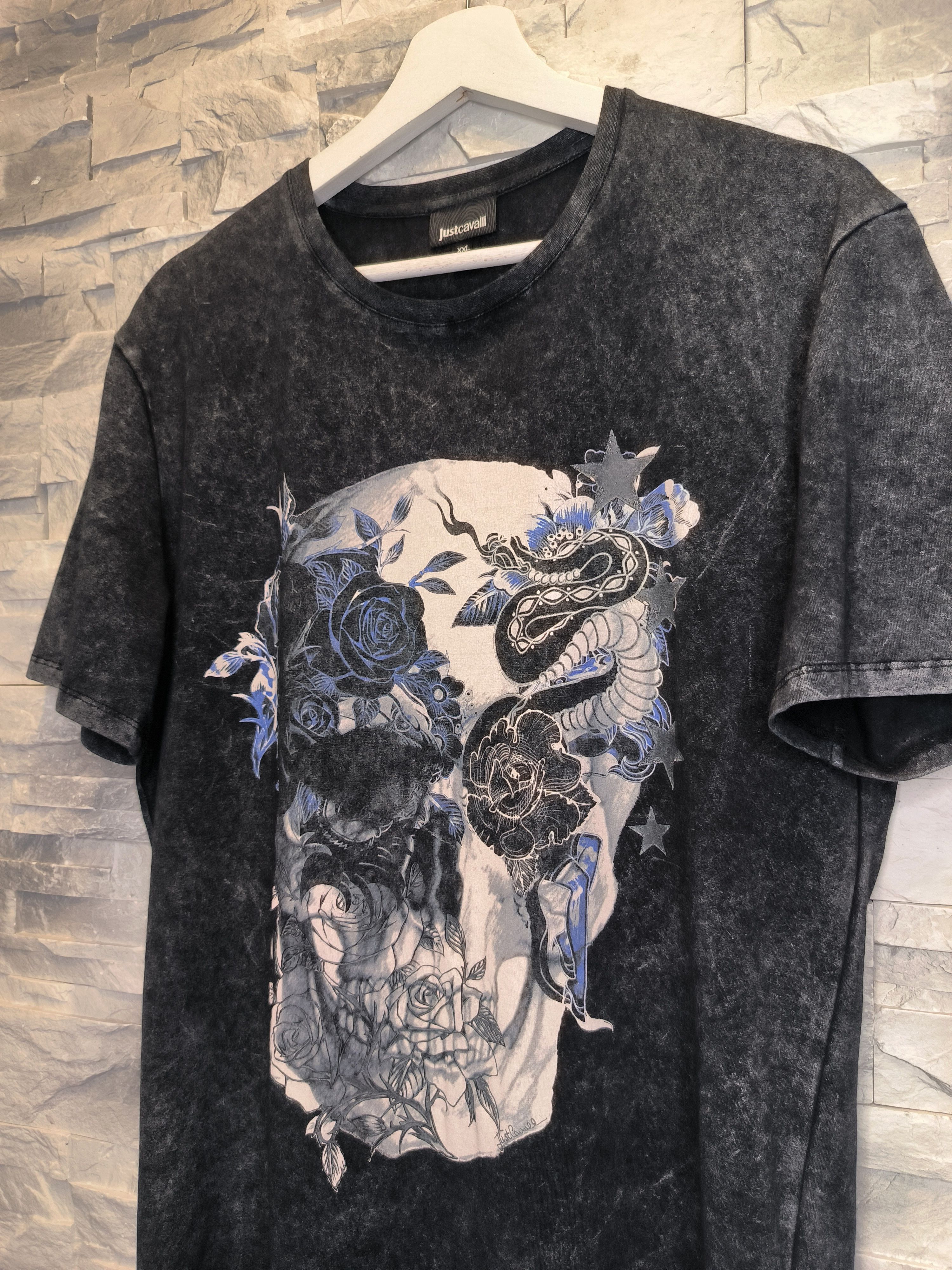 Just Cavalli Just Cavalli T-Shirt Skull Logo Tee Gray Size US M / EU 48-50 / 2 - 2 Thumbnail