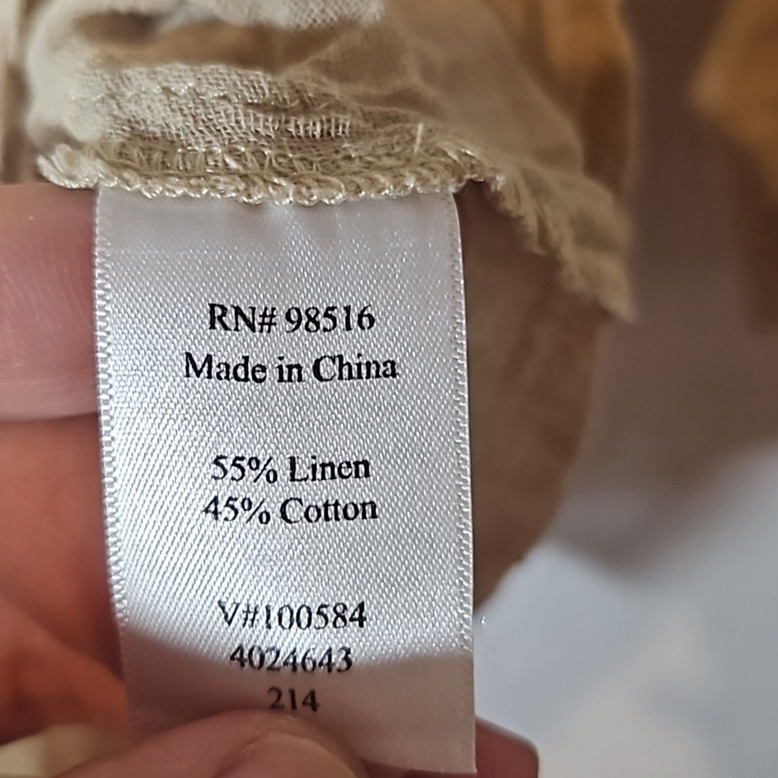 Coldwater Creek Coldwater Creek Tan Crinkle Linen Blend Button Up Shirt Size L / US 10 / IT 46 - 4 Thumbnail