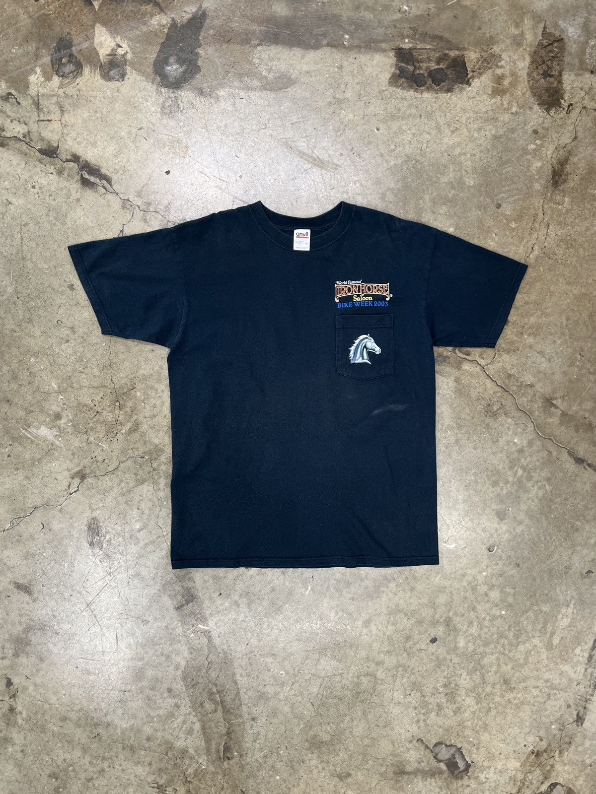 Harley Davidson Vintage 2003 Iron Horse Bike Week Motorcycle Anvil Tee Large Size US L / EU 52-54 / 3 - 5 Thumbnail