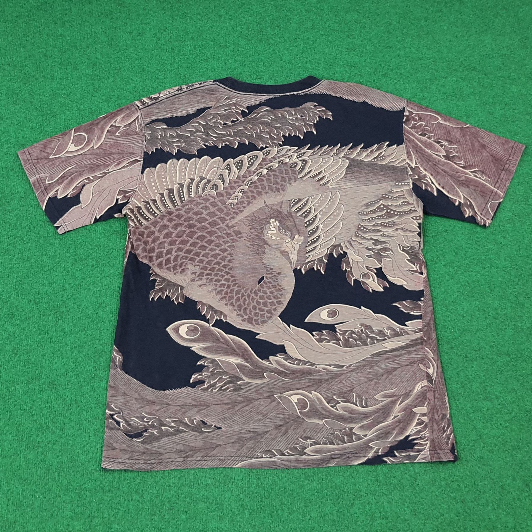 Vintage Ryuzakura Japan Phoenix Sukajan Style Tshirt C276N25