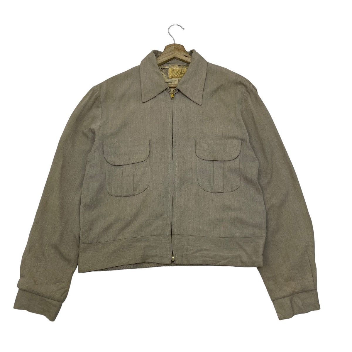 image of Made In USA Vintage 40S Distressed Jacket Made In Califonia in Grey, Men's (Size Small)