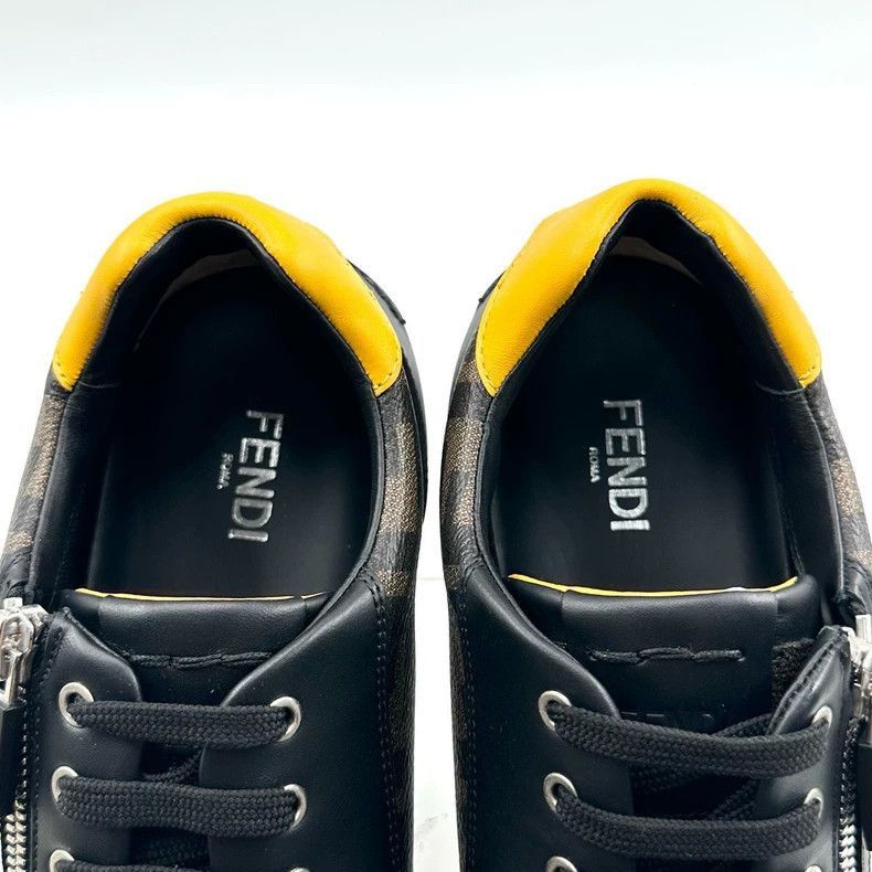Fendi Fendi Black Brown Logo LaceUp Sneakers Size US 8.5 / EU 41-42 - 5 Thumbnail