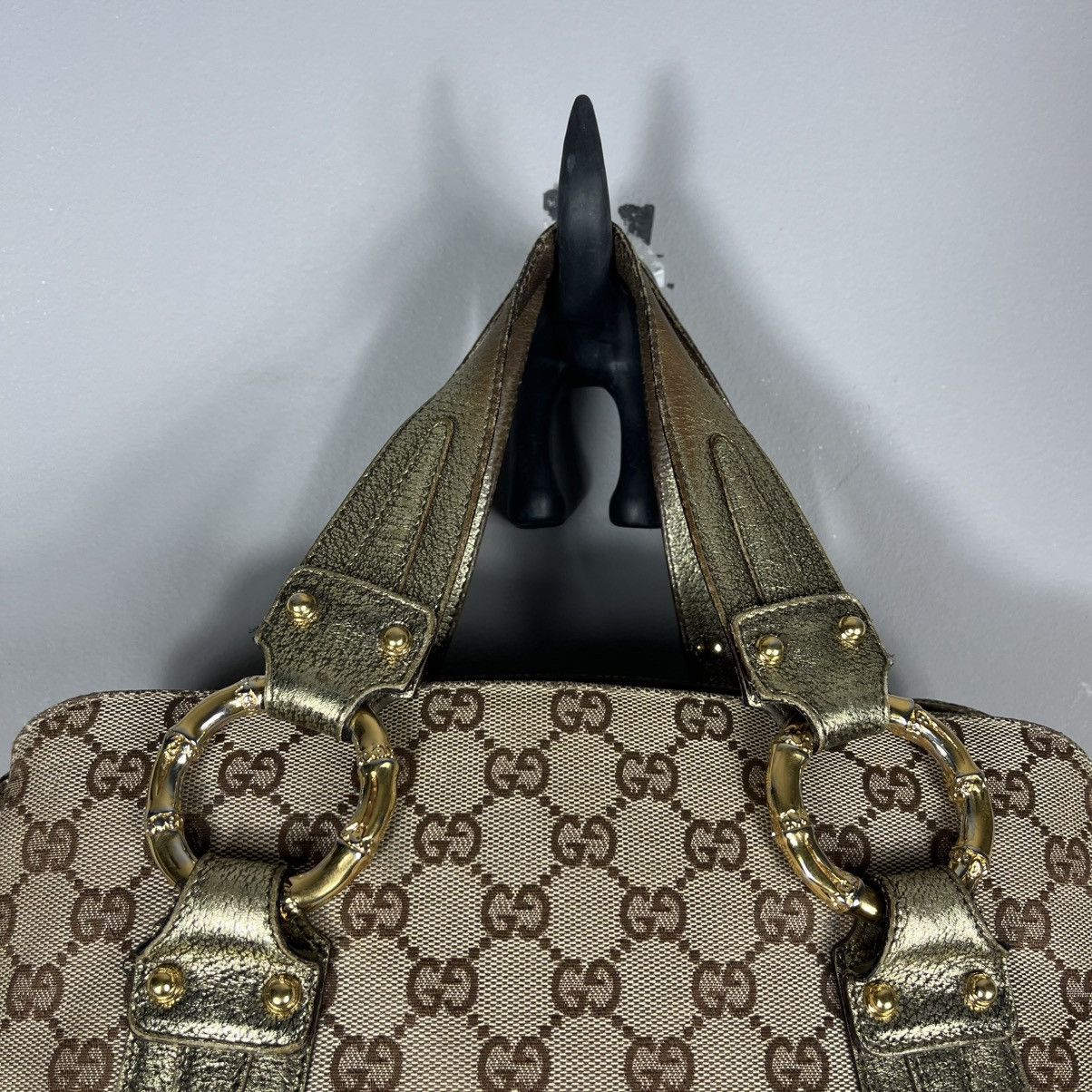 Gucci Bag Brown Gold Luxury Vintage Style Monogram