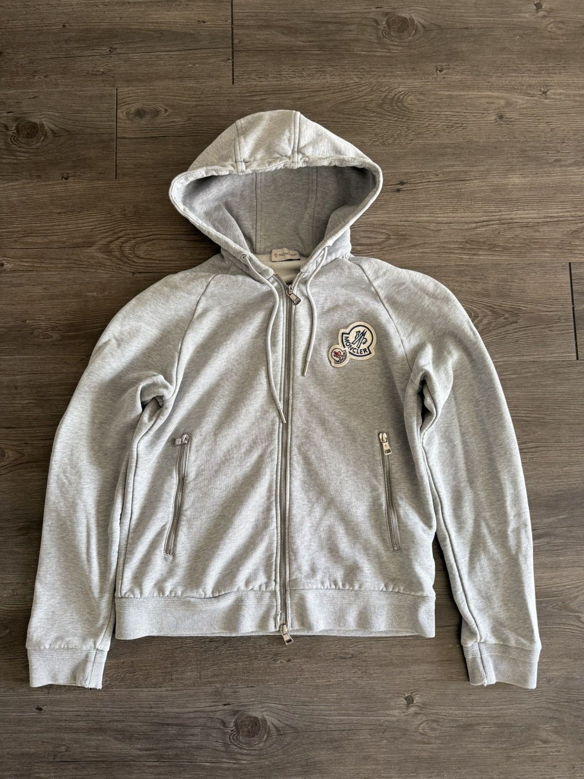 Moncler Moncler Double Logo Zip gray Hoodie Size US S / EU 44-46 / 1 - 9 Thumbnail