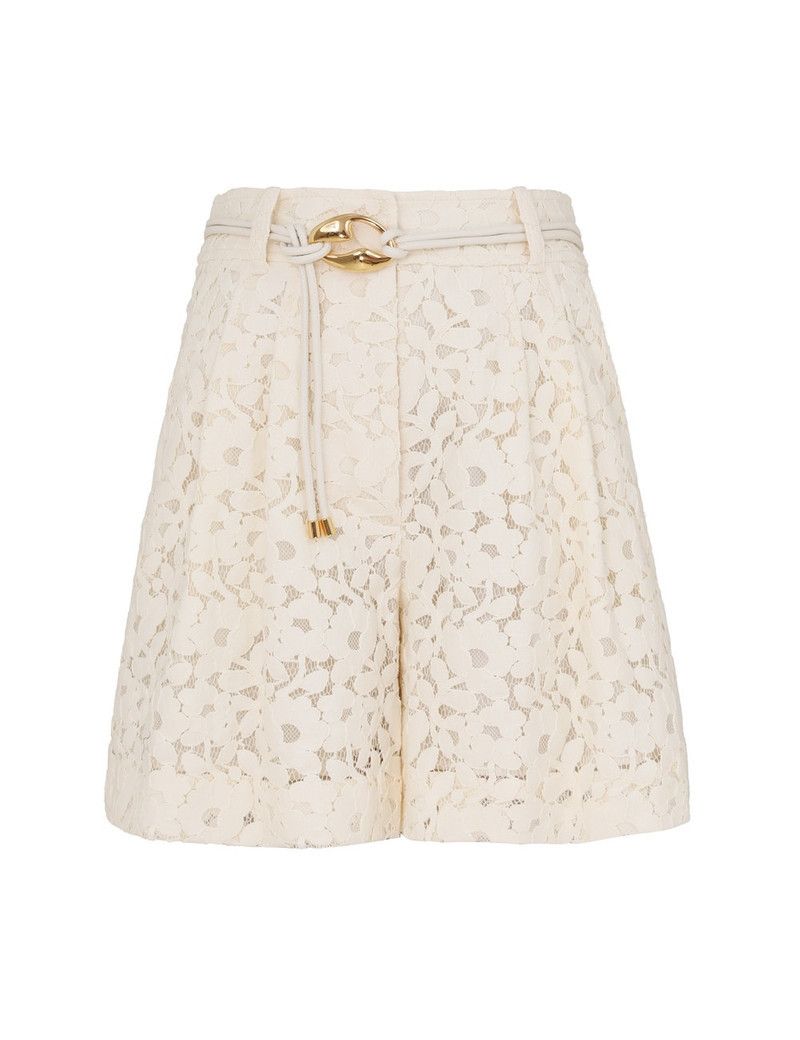 Zimmermann oc11z0226 Illuminate Lace Shorts In Cream Size 34" / US 12 / IT 48 - 1 Thumbnail