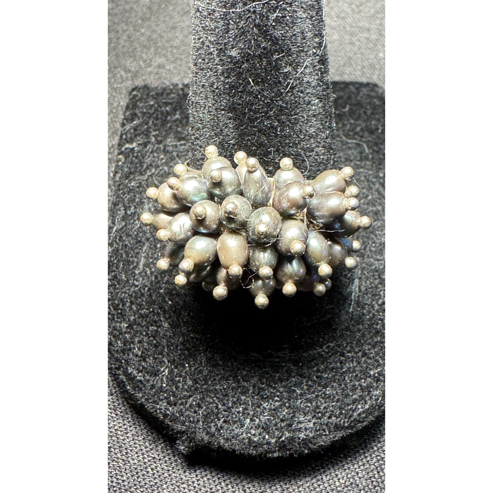 Other 925 Sterling Multi Colored Real Pearls Cluster Ring Size 9 Size ONE SIZE - 2 Thumbnail