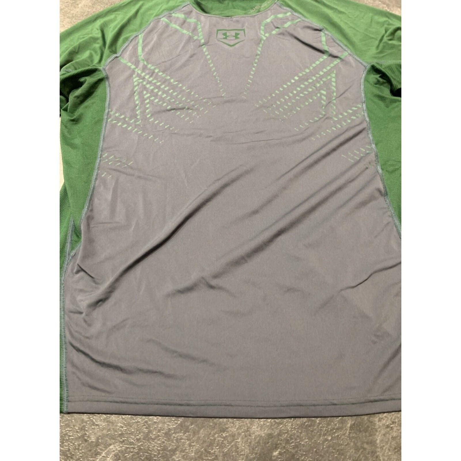 Under Armour Under Armour Baseball T-Shirt 3/4 Sleeve Large Green Gray Mens Size US L / EU 52-54 / 3 - 2 Thumbnail