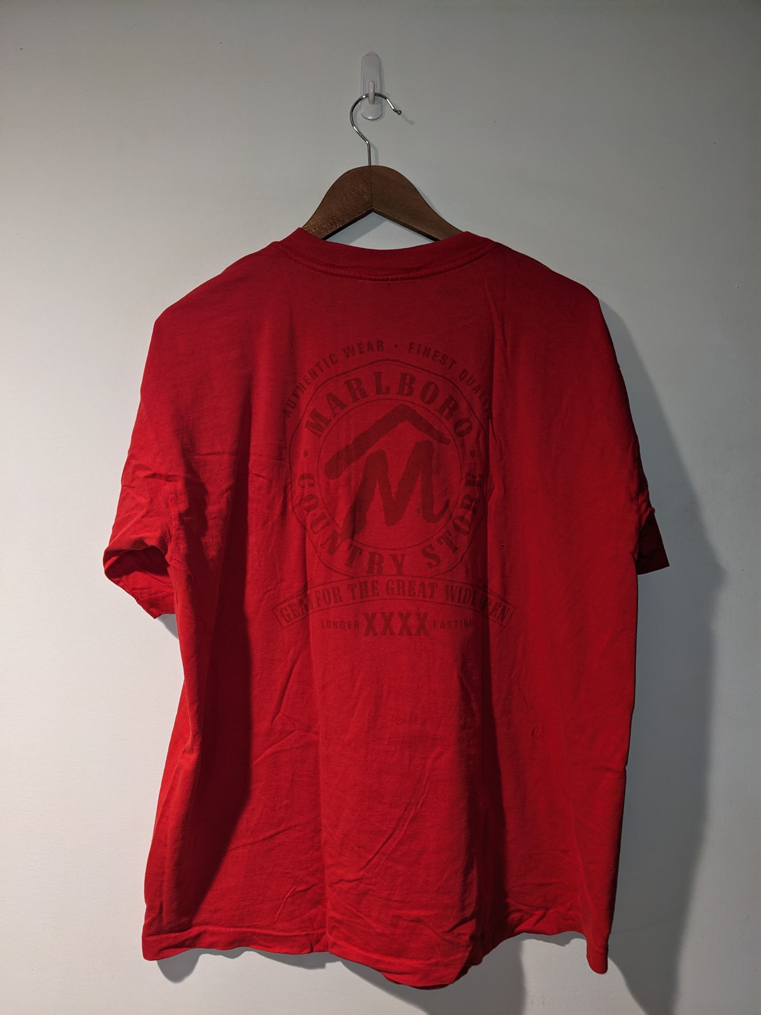 Marlboro × Vintage Vintage 90s Marlboro Cigarettes Logo Western X-Large T-Shirt Size US XL / EU 56 / 4 - 1 Thumbnail
