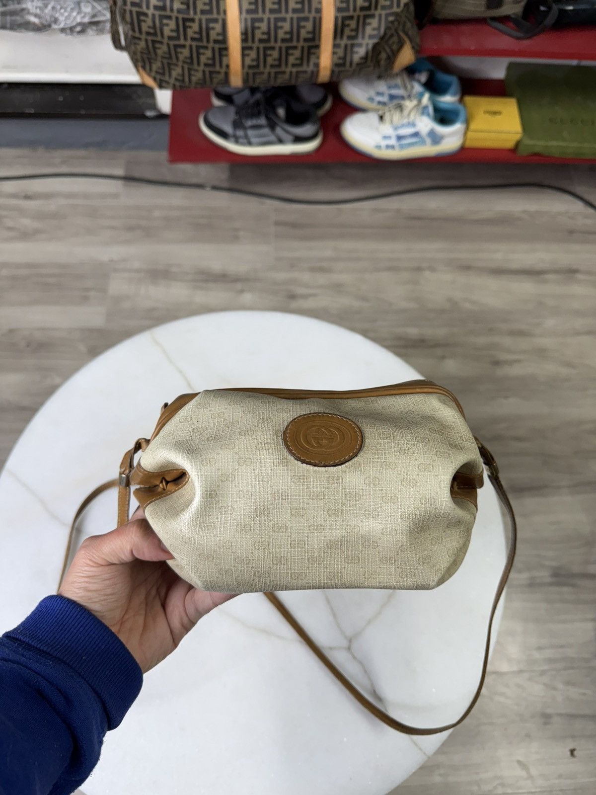 Gucci Gucci GG Monogram Crossbody Vtg Leather Sidebag Preowned Size ONE SIZE - 16 Thumbnail