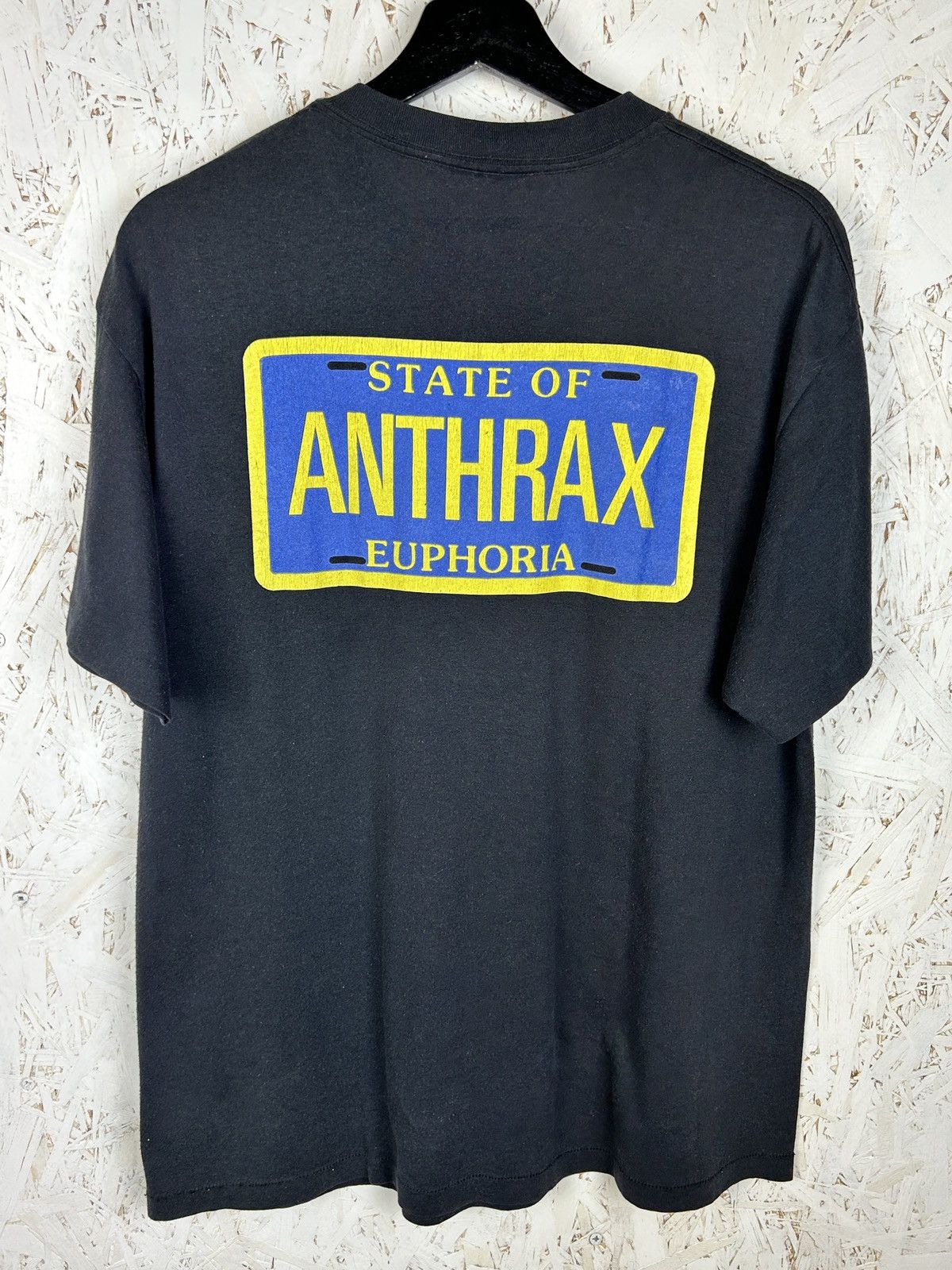 Band Tees 80s Vintage 1988 Anthrax State Of Euphoria T-Shirt Black XL Size US XL / EU 56 / 4 - 9 Thumbnail