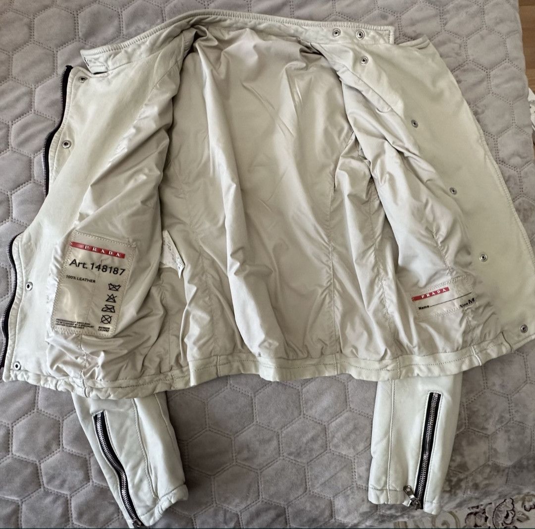 Prada Vintage Prada Leather Biker Jacket Size M / US 6-8 / IT 42-44 - 4 Thumbnail
