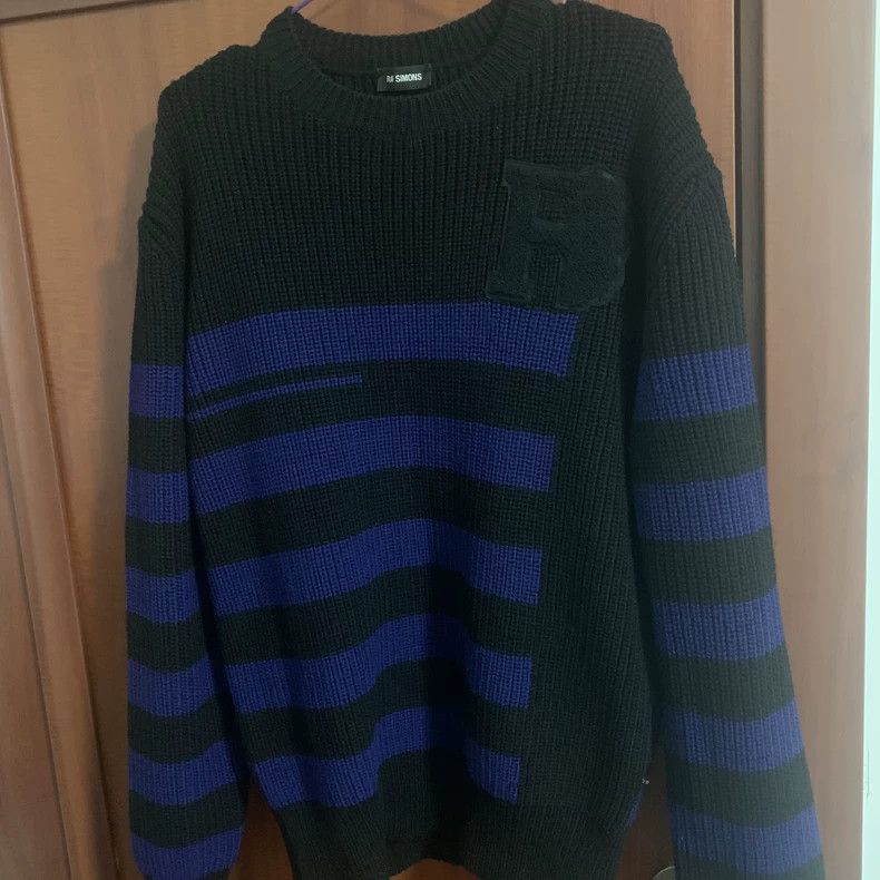 Raf Simons Raf simons Black and blue striped ivy sweater Size US L / EU 52-54 / 3 - 1 Thumbnail