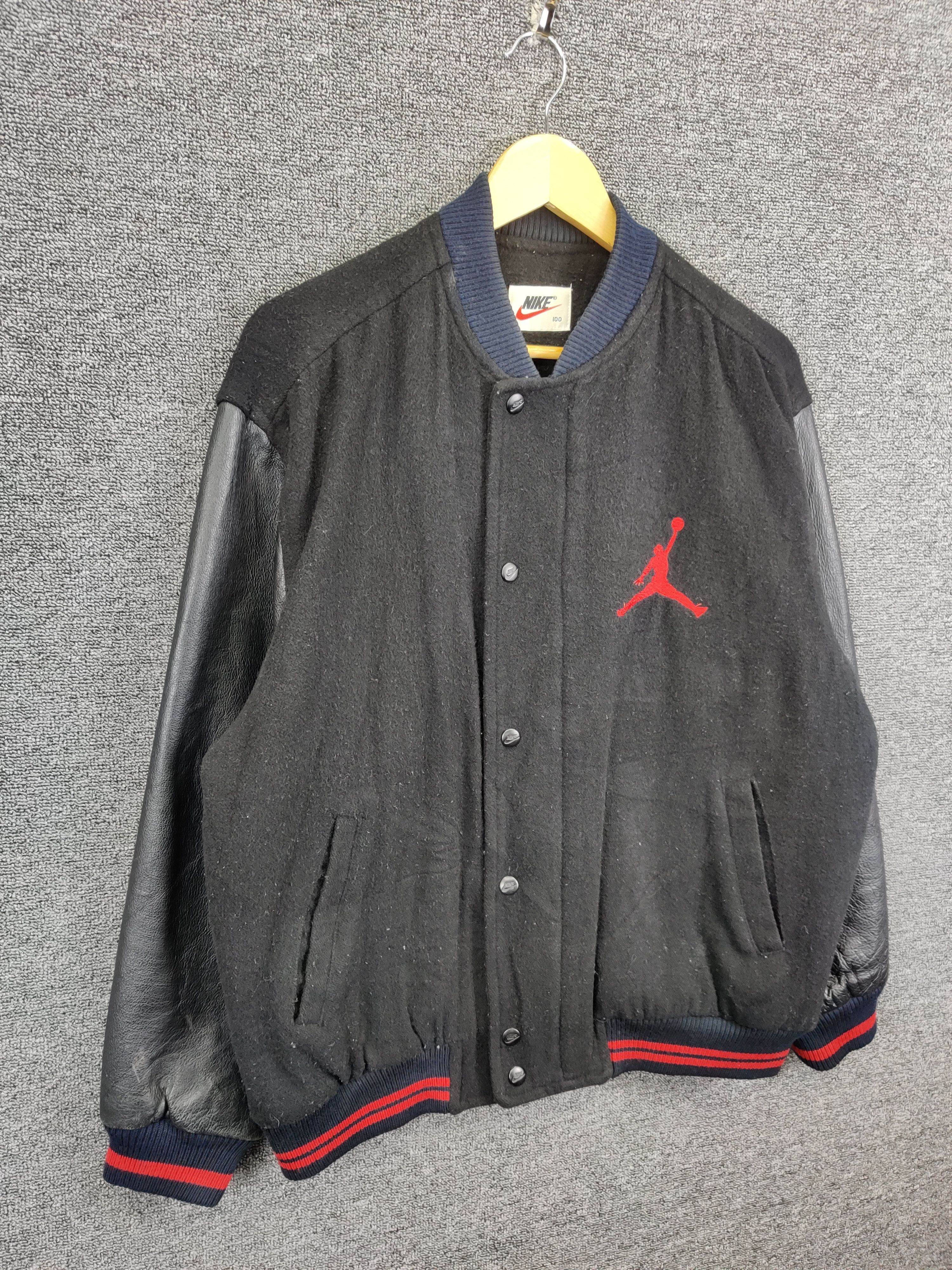 Nike Vintage 90s Nike Air Jordan Wool Leather Varsity Jacket Size US XL / EU 56 / 4 - 6 Thumbnail