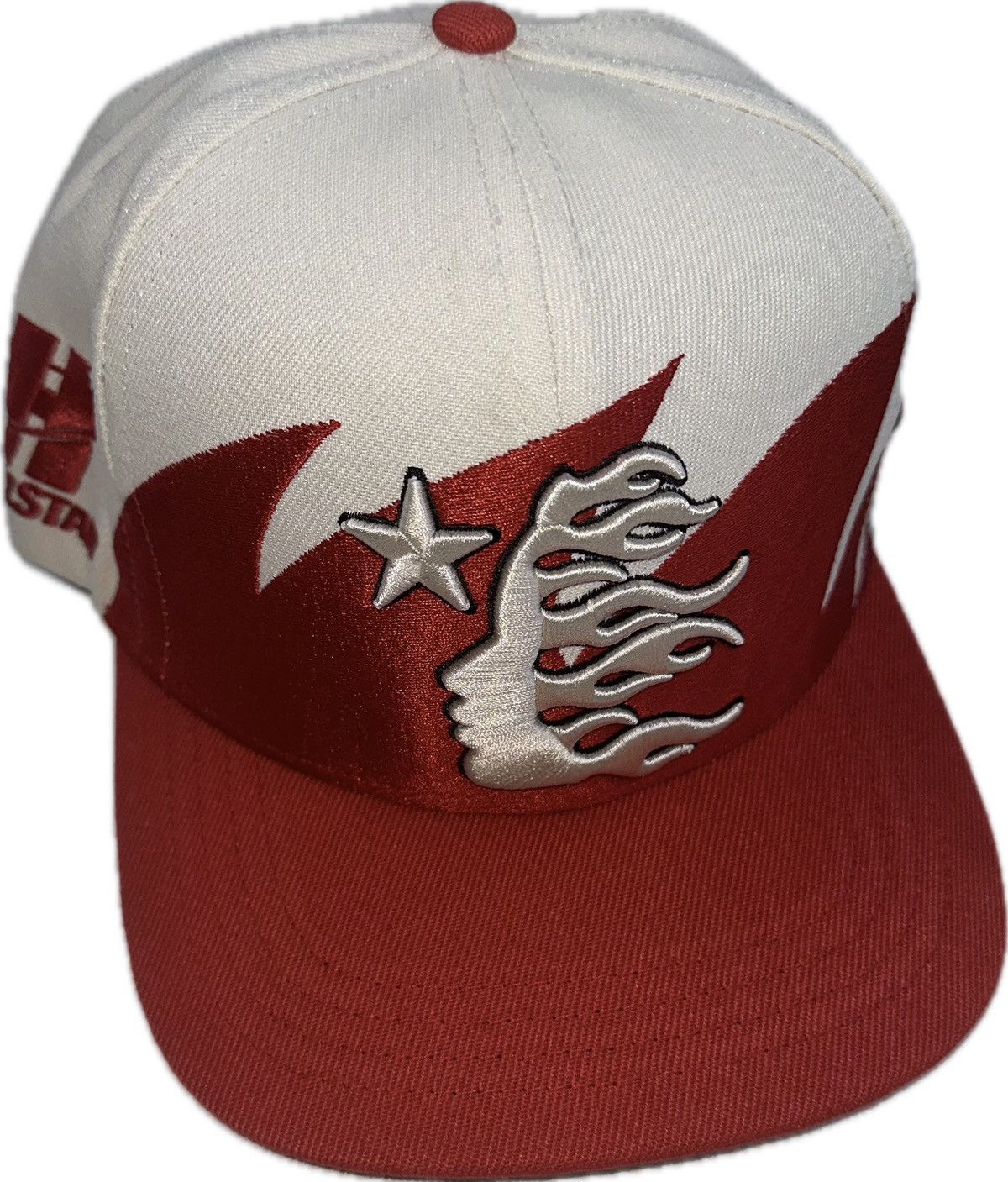 image of Hellstar Shark Teeth Snapback Hat in Red, Men's