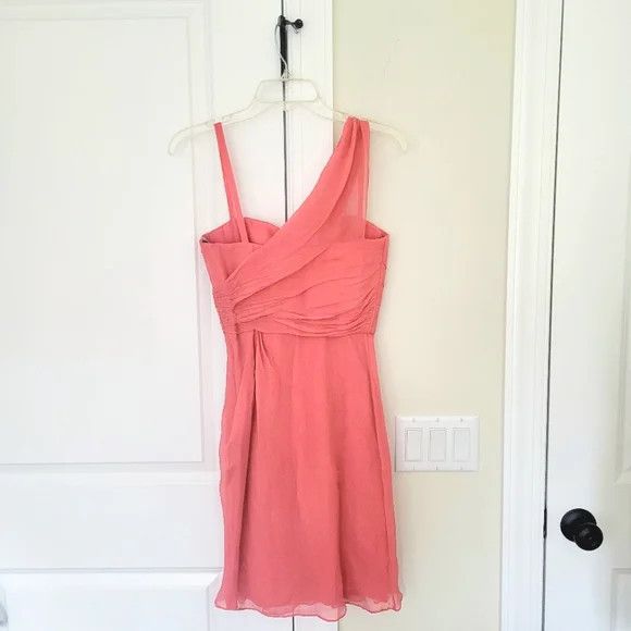 Vera Wang Vera Wang Lavender Label Asymmetric Silk Chiffon Dress Size XS / US 0-2 / IT 36-38 - 5 Thumbnail