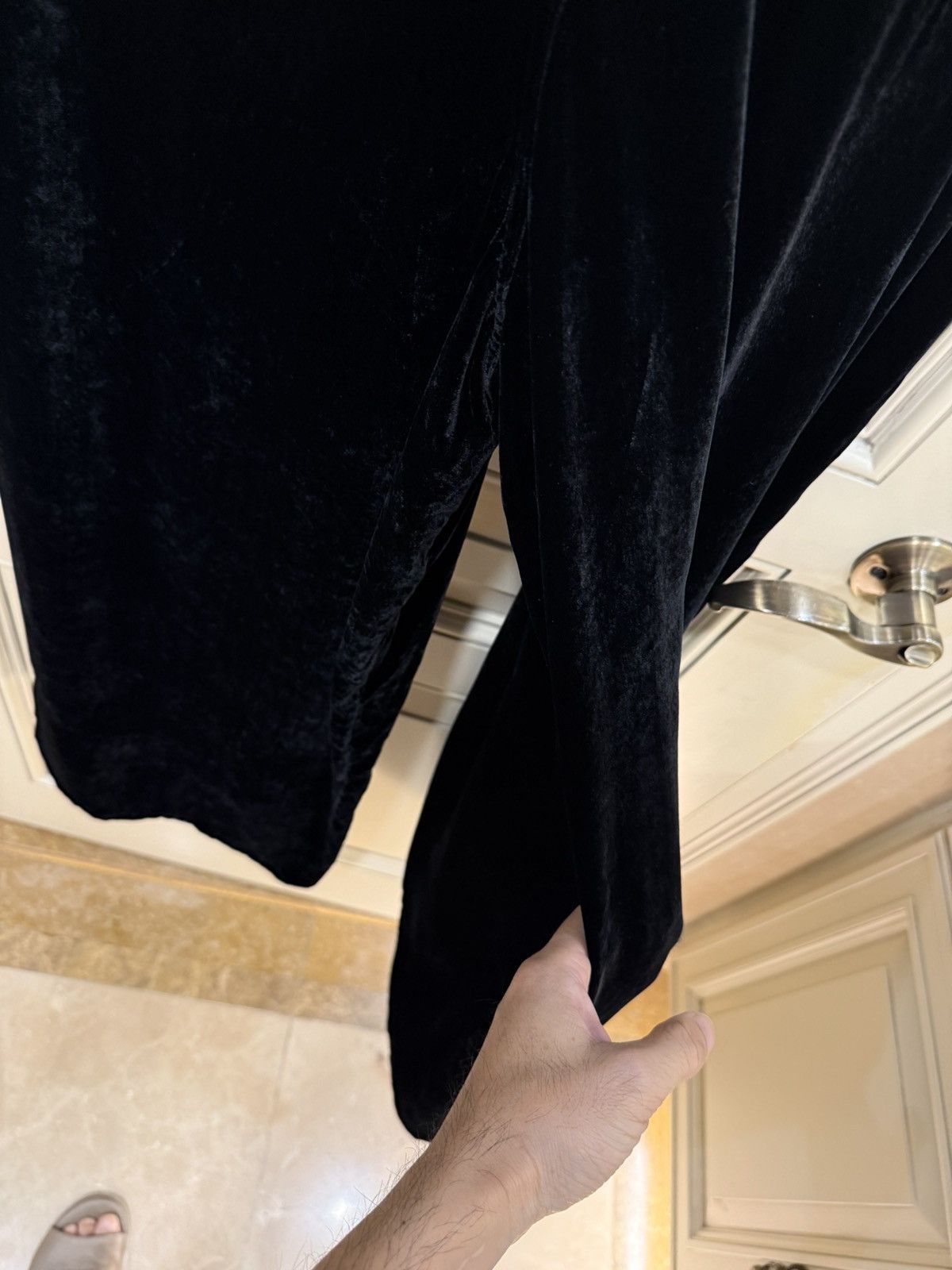 Saint Laurent Paris Black velvet high waist wide leg pants size28 Size US 28 / EU 44 - 10 Thumbnail