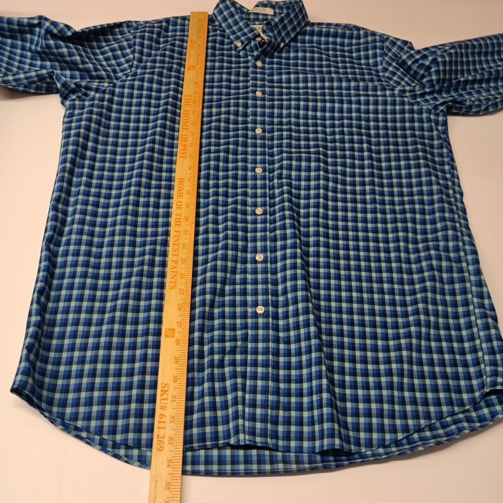L.L. Bean LL Bean Shirt Men XLT Blue Plaid Button Down Traditional Fit Size US XL / EU 56 / 4 - 6 Thumbnail