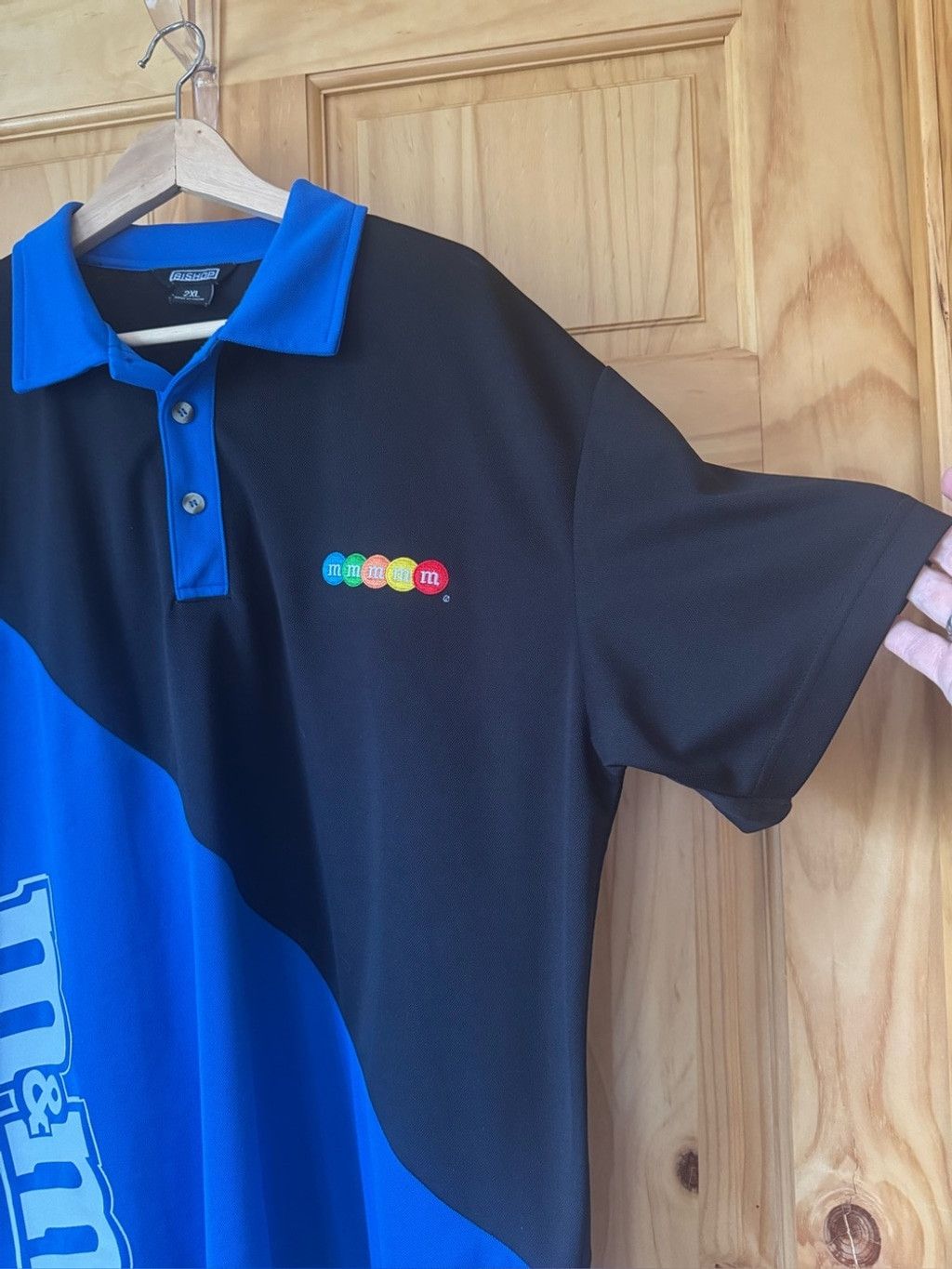 Vintage M&M's Bishop Racing Polo Black and Royal Blue Men's 2XL Size US XXL / EU 58 / 5 - 5 Thumbnail
