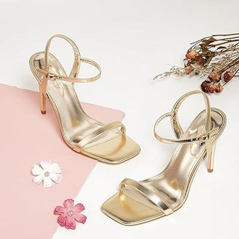 Other Elisabet Tang 7.5 Gold High Heel Open Toe Sandals Size US 7.5 / IT 37.5 - 2 Thumbnail