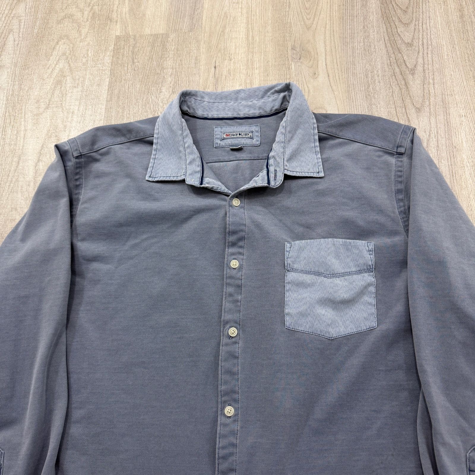 Vintage 32 Bar Blues Button Down Shirt Men's 2XL Blue Solid Preppy Size US XXL / EU 58 / 5 - 3 Thumbnail
