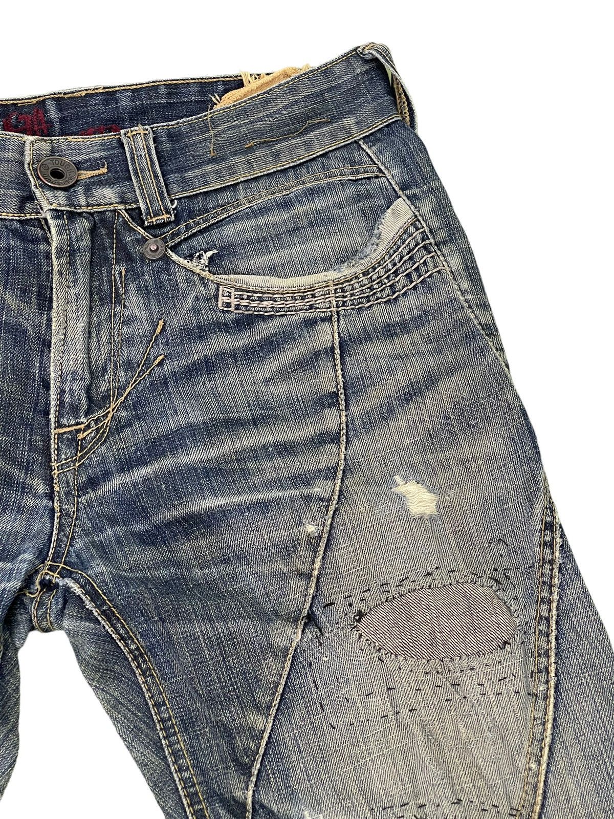 Japanese Brand Curv Leg Jeans Tough Jeans Faded Distress Regular 6🟦4 Size US 32 / EU 48 - 9 Thumbnail