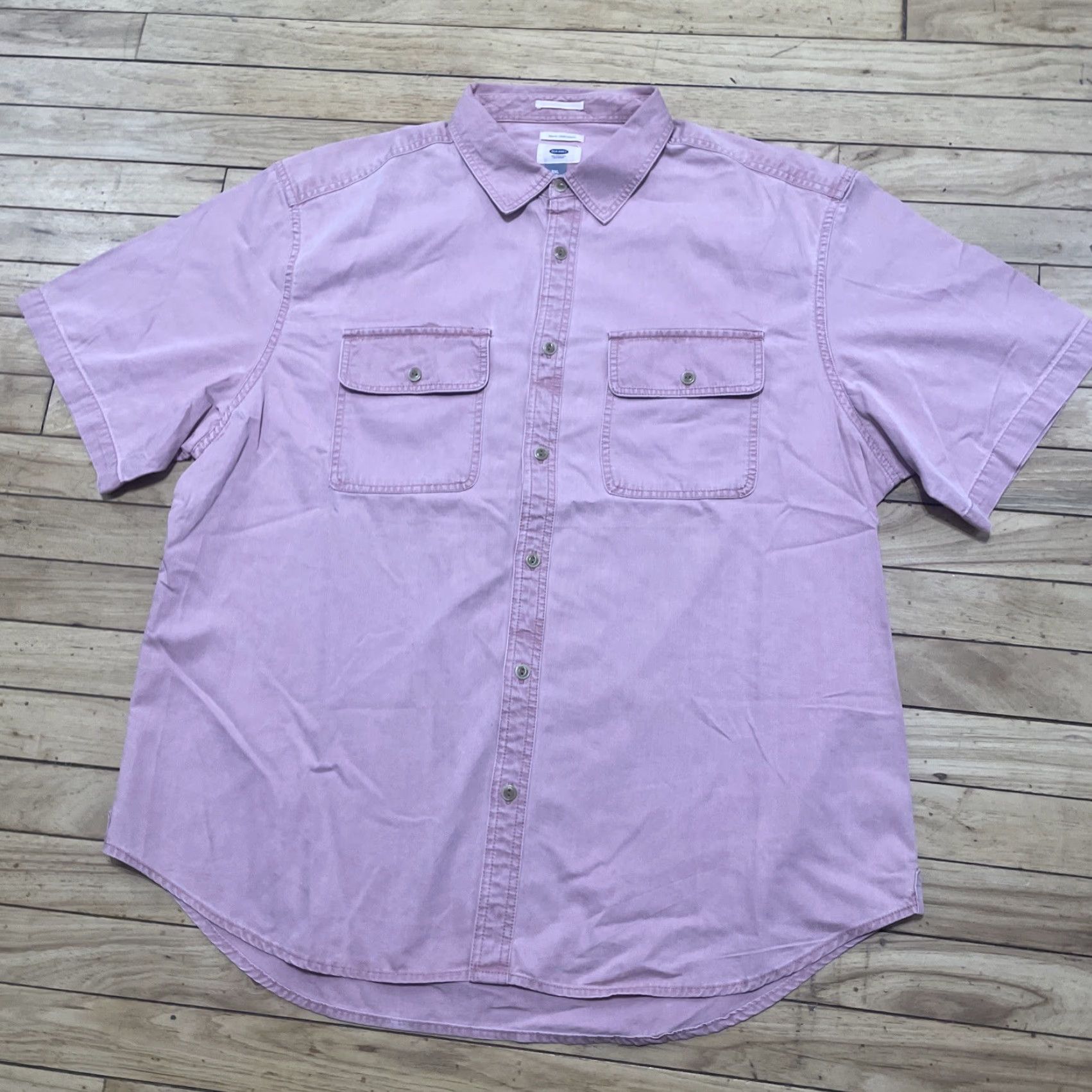 Old Navy Old Navy Shirt Men 2XL Slim Fit Pink Twill Utility Pockets XXL Size US XXL / EU 58 / 5 - 4 Thumbnail