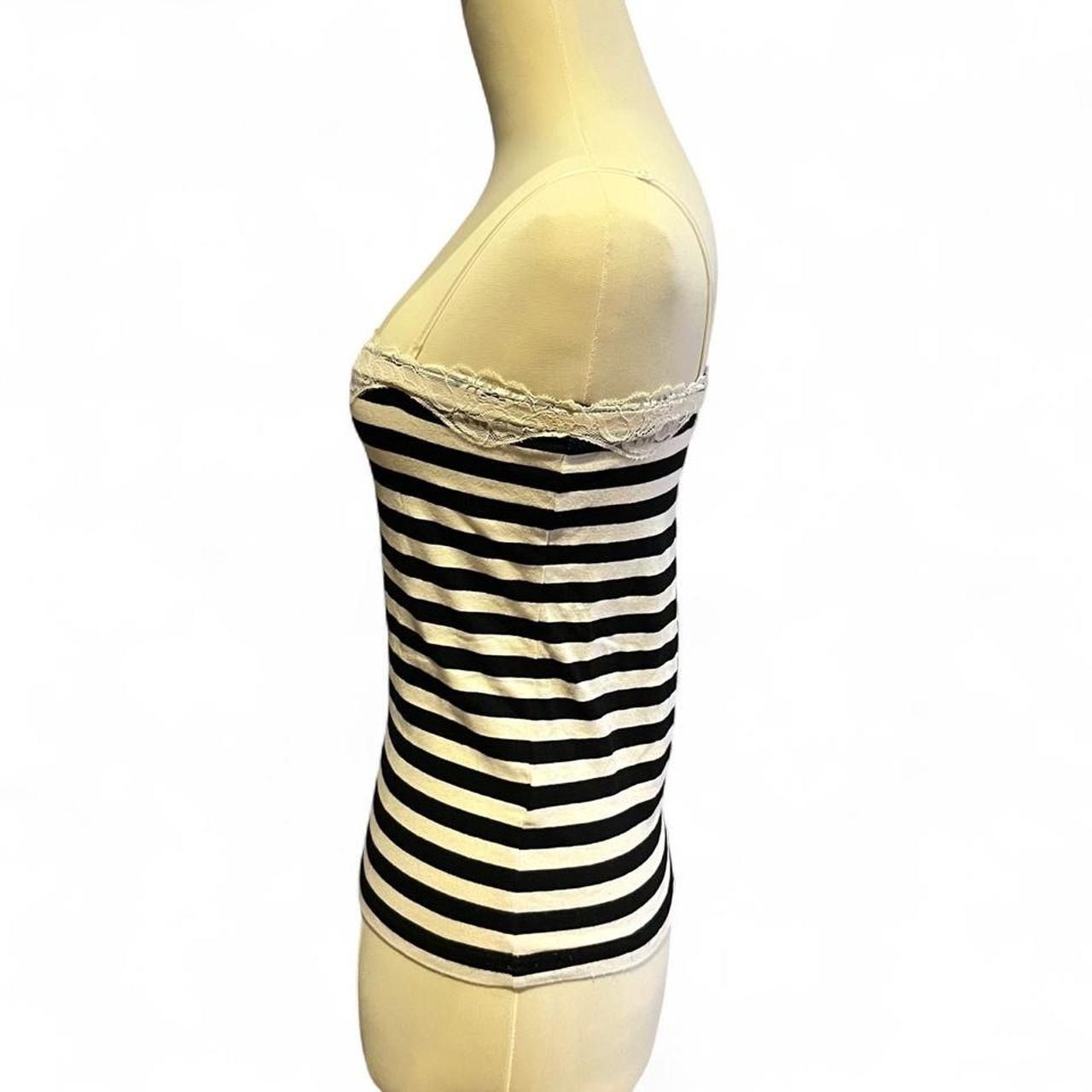 Other Vintage y2k coquette grunge striped lace trim tank top Size XS / US 0-2 / IT 36-38 - 3 Thumbnail