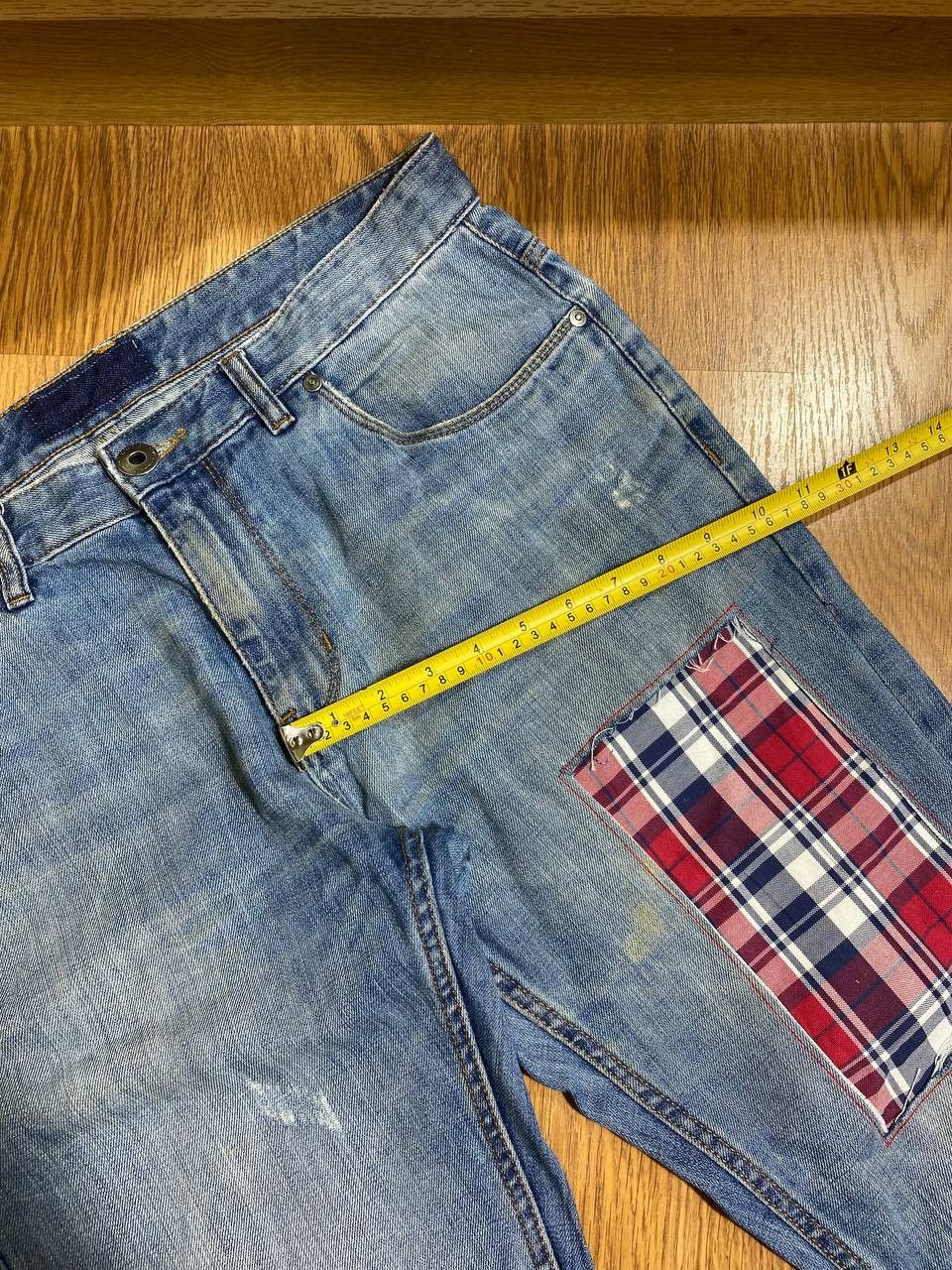 Japanese Brand Dirty Distressed Jeans Patchwork Painted Flared Baggy Size US 32 / EU 48 - 12 Thumbnail