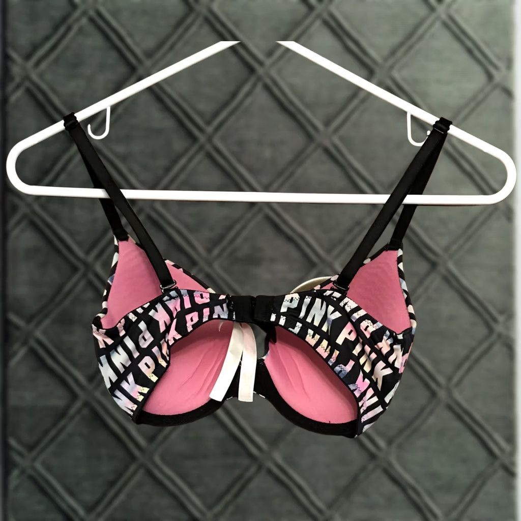 Victoria's Secret Victoria's Secret PINK Bra 32D Underwire Push-Up logo black multicolor Size ONE SIZE - 1 Thumbnail