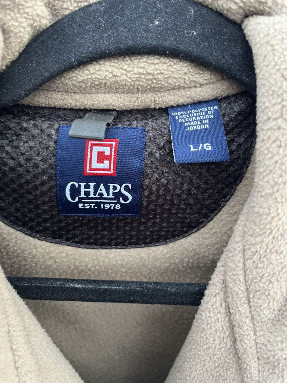 Chaps Ralph Lauren Y2K Chaps men's beige fleece jacket with full zip closure Size US L / EU 52-54 / 3 - 8 Thumbnail
