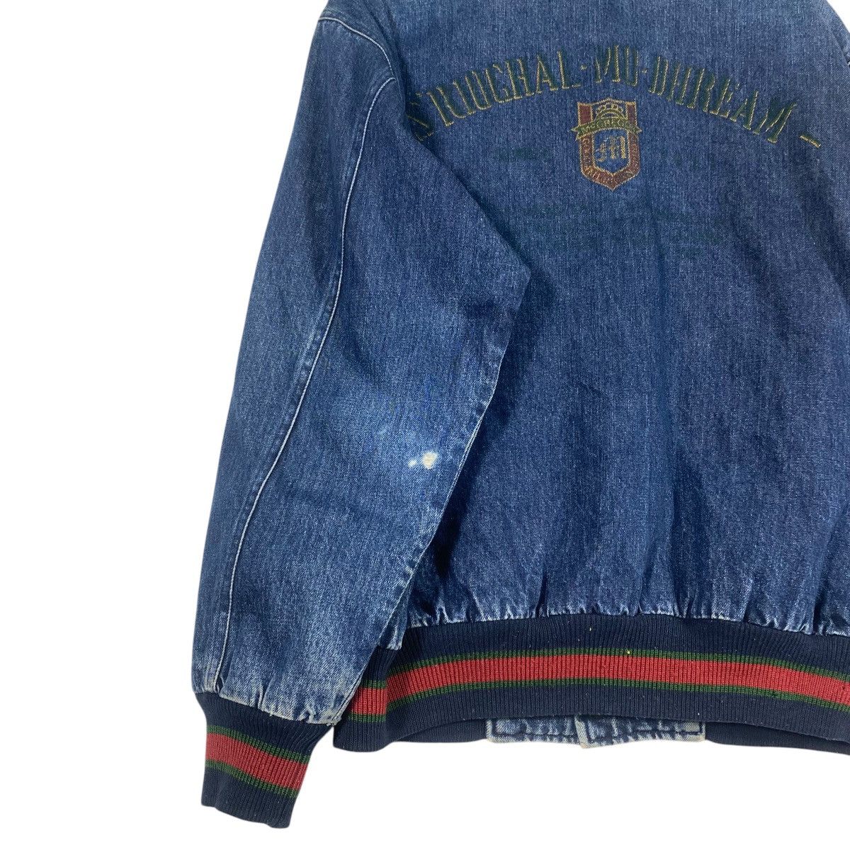 McGregor × Vintage Vintage 90s McGregor Denim Bomber Snap Button Jacket L Size Size US L / EU 52-54 / 3 - 20 Thumbnail