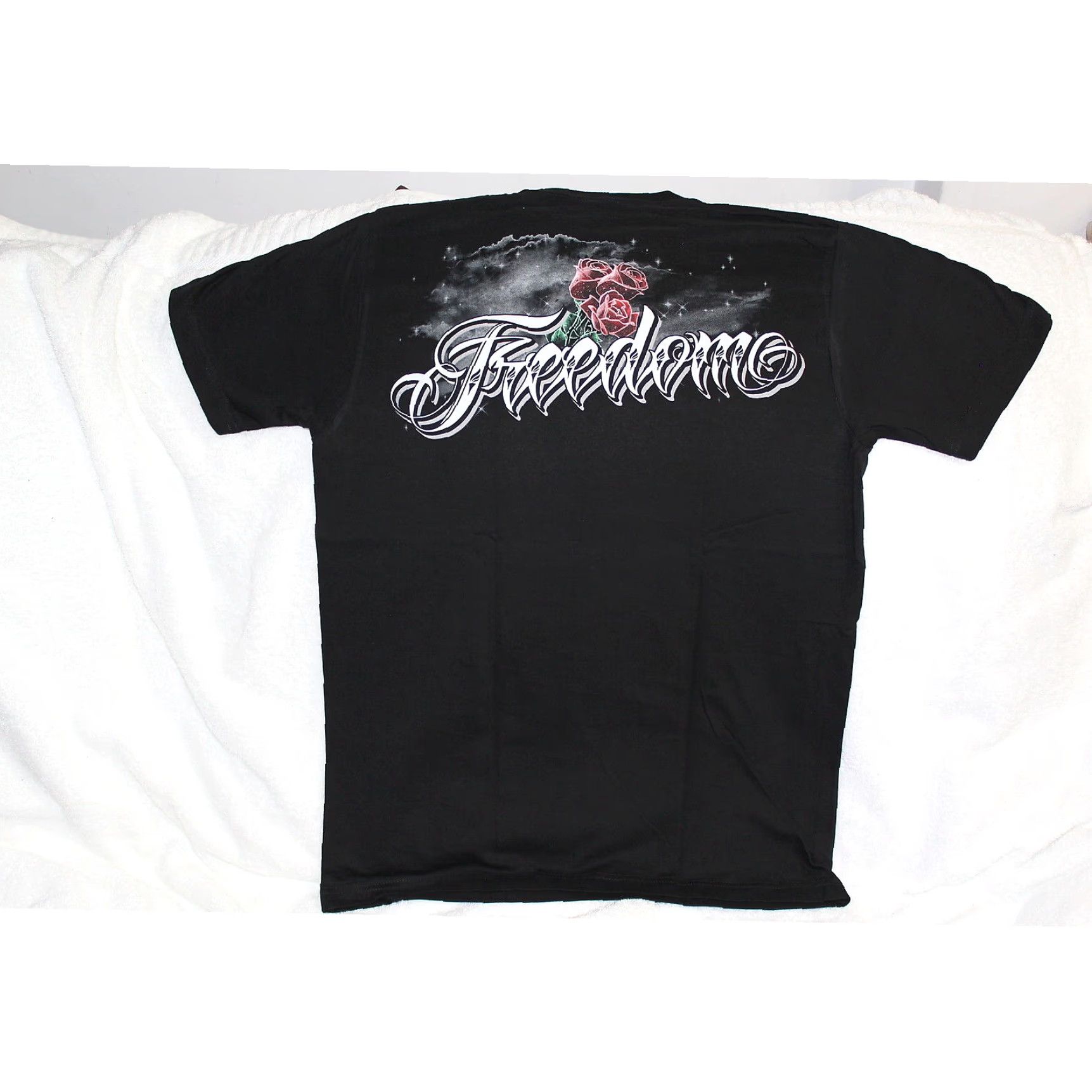 Vintage Statue Of Liberty Freedom Lady Black Mens Extra Large XL Cotton T-Shirt Size US L / EU 52-54 / 3 - 2 Thumbnail