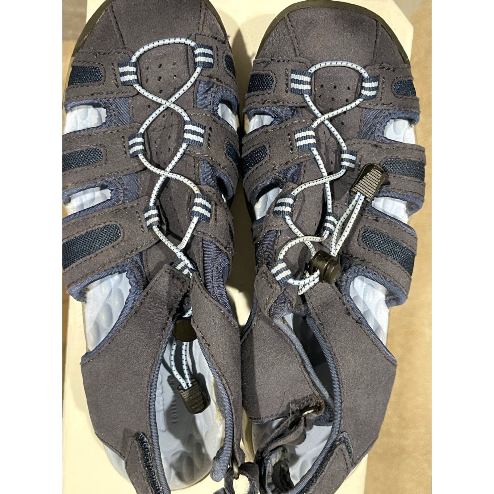 Clarks VINTAGE not applicable; but create title: Clarks Tuvia Maddee Womens Closed Toe Trail Fisherman Sandals Sz 8 M Blue Modern Sport Sandal Size US 8 / IT 38 - 5 Thumbnail