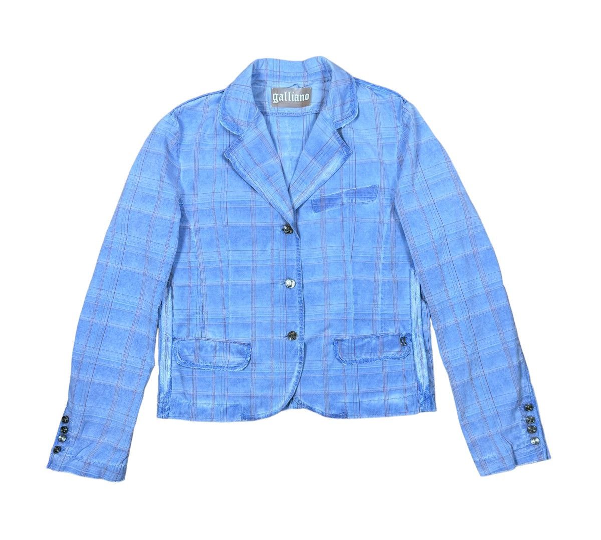 John Galliano Galliano Checkered Garment Dyed Blazer Jacket size IT 46 Size L / US 10 / IT 46 - 10 Thumbnail