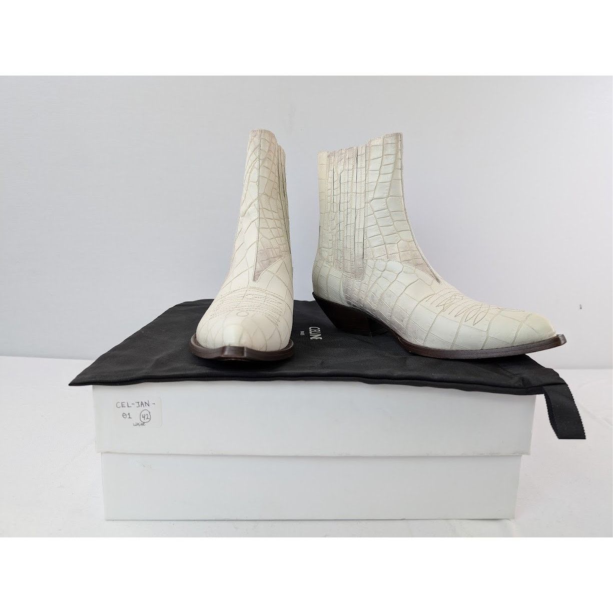Celine o1rshd1 Leon Chelsea Boots in White Size US 9 / EU 42 - 16 Thumbnail