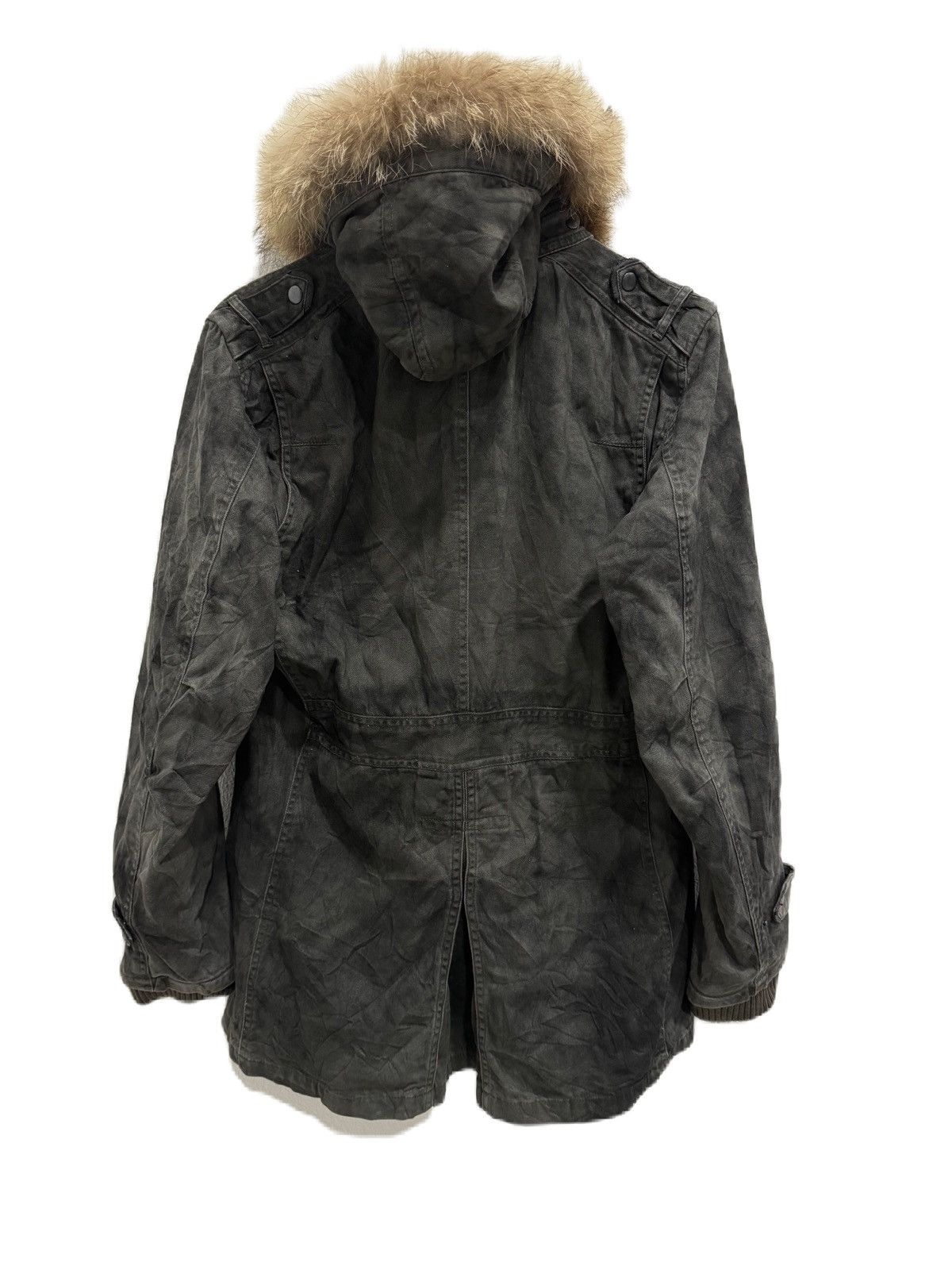 GOA JAPAN BRAND BLACK DISTRESS HOODIES FUR RACCON MULTI POCKET Size US L / EU 52-54 / 3 - 7 Thumbnail