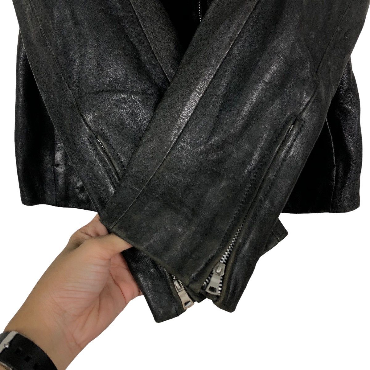 Japanese Brand 🔥Vintage Soft Leather Biker Jacket Kuro Issey Miyake Japan Size US M / EU 48-50 / 2 - 15 Thumbnail