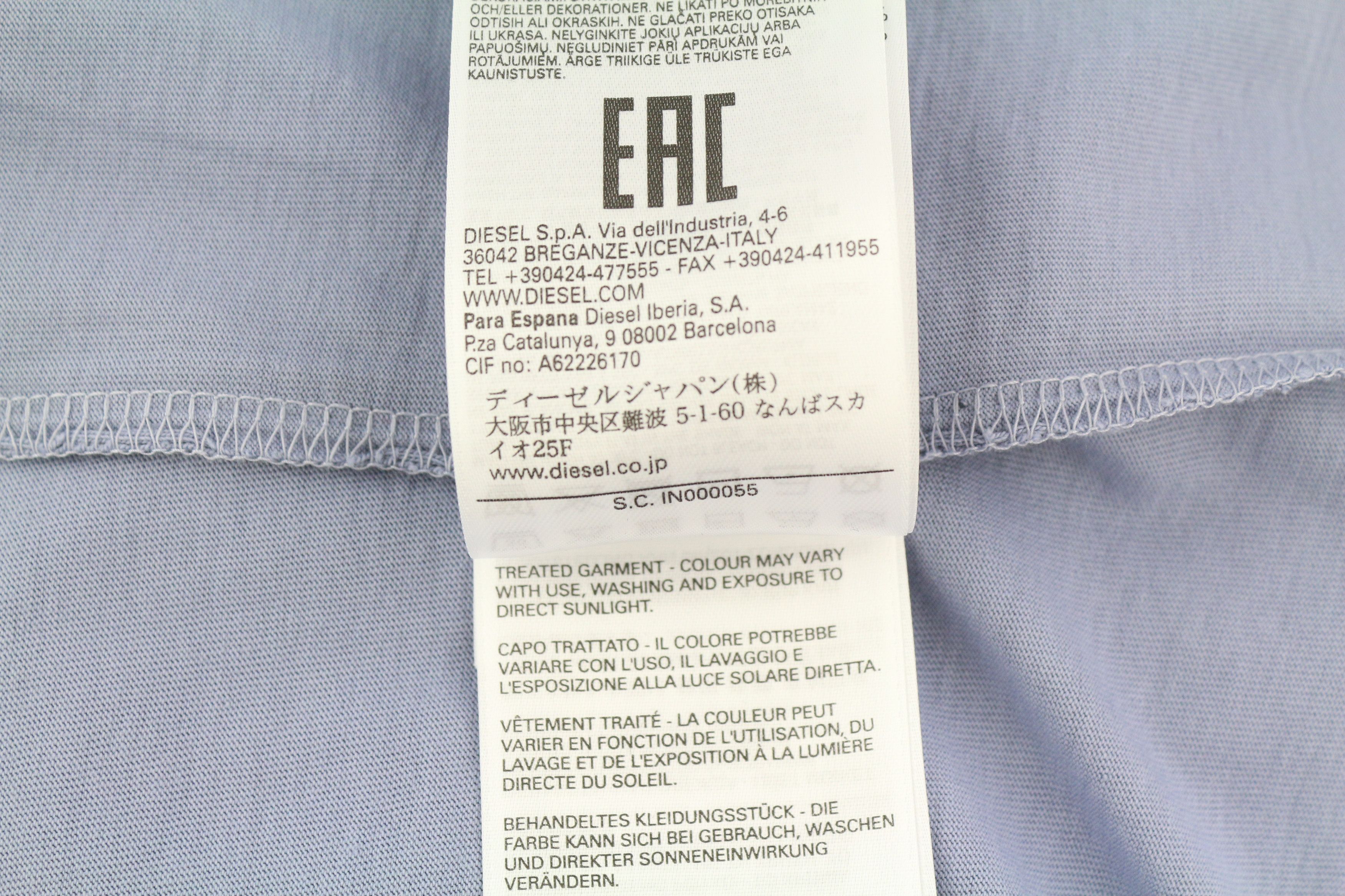 Diesel T-JUSLAN-LS 2XL Blue Crew Neck Tricot T-Shirt 85142 Size US XXL / EU 58 / 5 - 7 Thumbnail