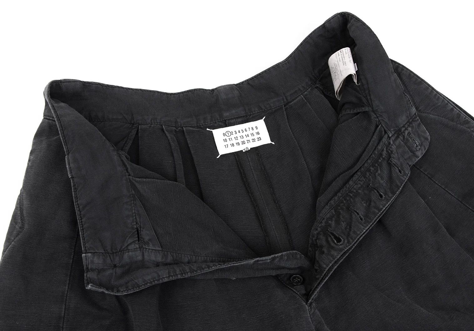 Maison Margiela Washed Cotton Linen Tuck Wide Pants Charcoal 38 Size US 38 / EU 54 - 6 Thumbnail