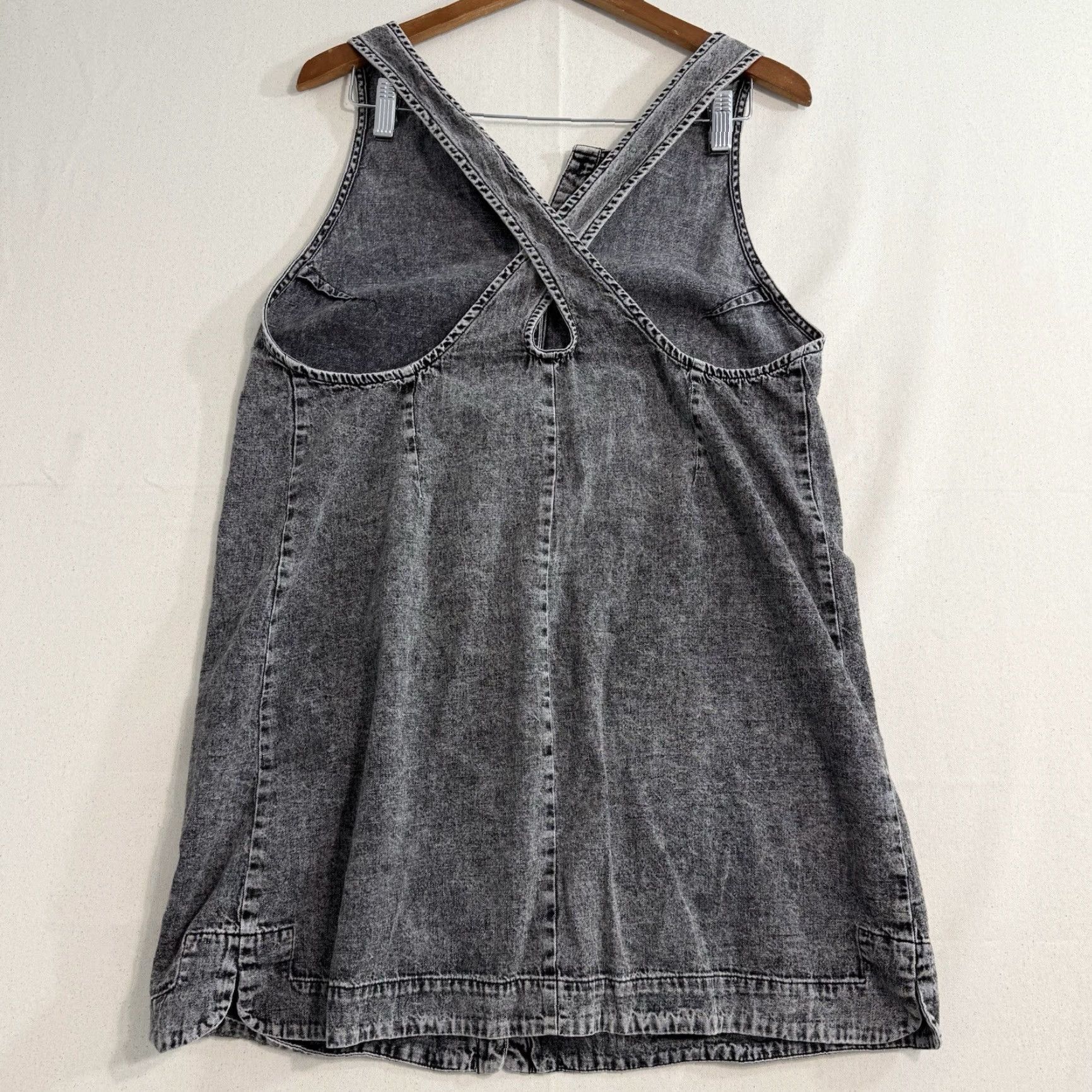 Free People Women Wilderado Denim Mini Dress Size Large Black Missing the  Top Button - www.ronaldseam.com