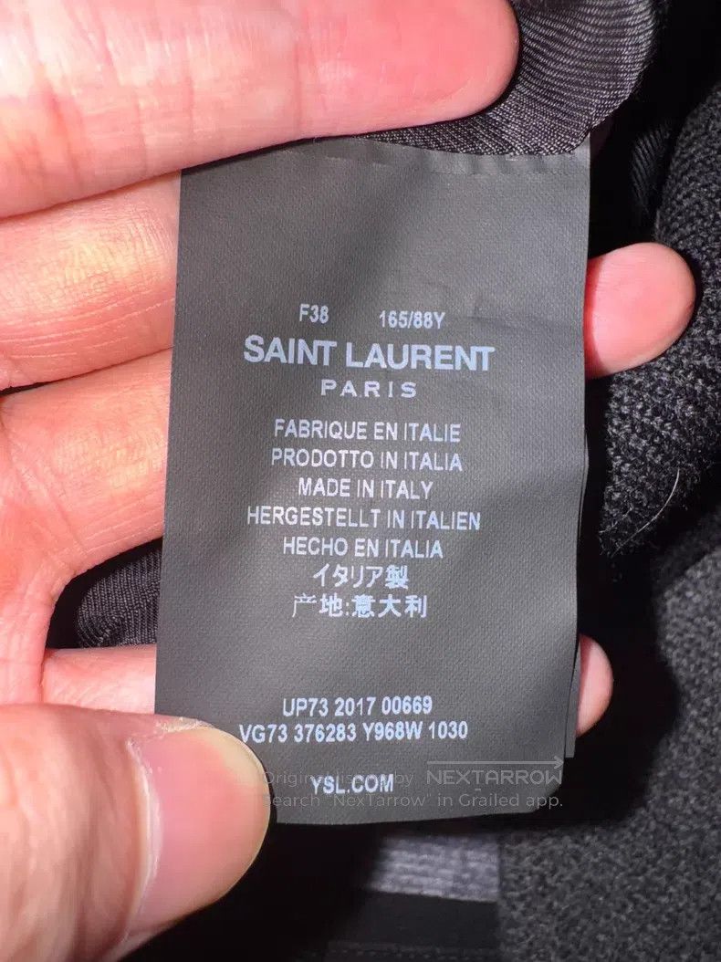 Saint Laurent Paris Saint Laurent Paris Grey and White Lamb Fur Patchwork Base Size XS / US 0-2 / IT 36-38 - 7 Thumbnail