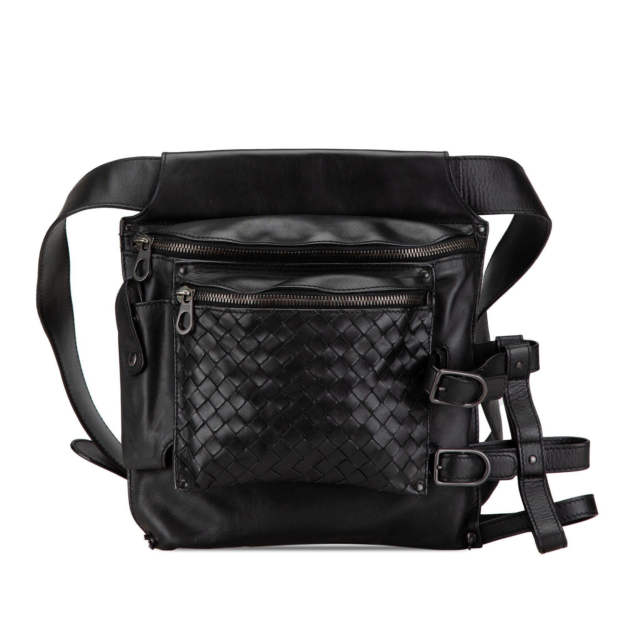 Bottega Veneta Bottega Veneta Nappa Intrecciato Utility Belt Bag Black Size ONE SIZE - 1 Thumbnail