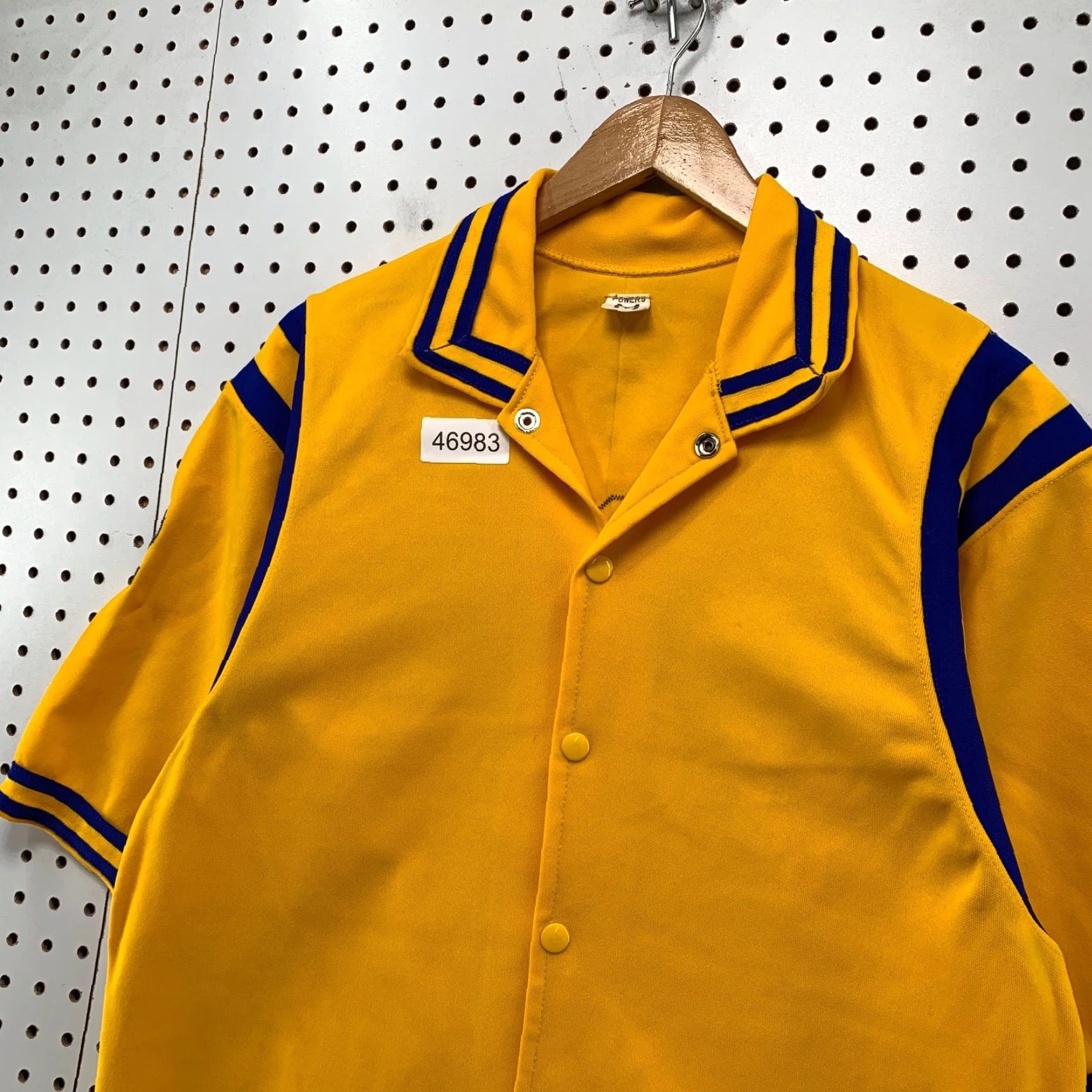 Vintage VINTAGE Powers Snap Shirt Mens M Yellow Basketball Warmup Jersey Size US M / EU 48-50 / 2 - 6 Thumbnail