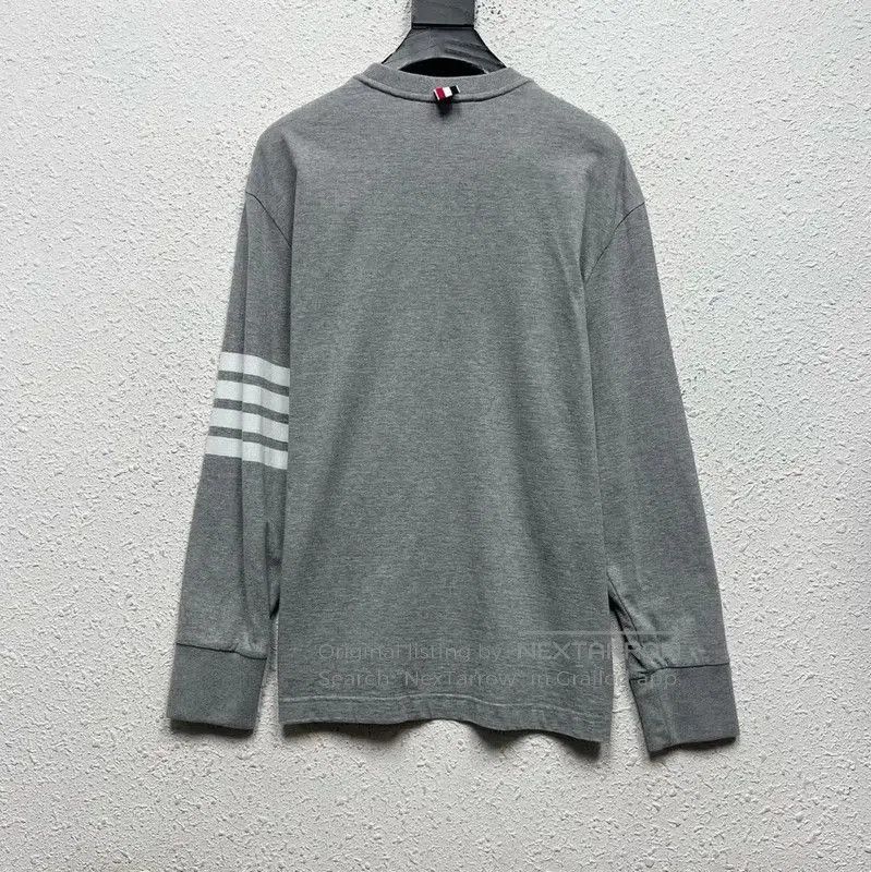 Thom Browne Thom Browne Gray Logo Long Sleeve Sweatshirt . Size XXS / US 00 / IT 34 - 2 Thumbnail